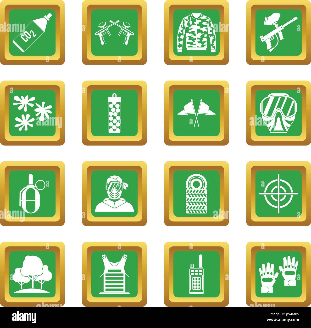 Paintball icons set green Stock Vector Image & Art - Alamy