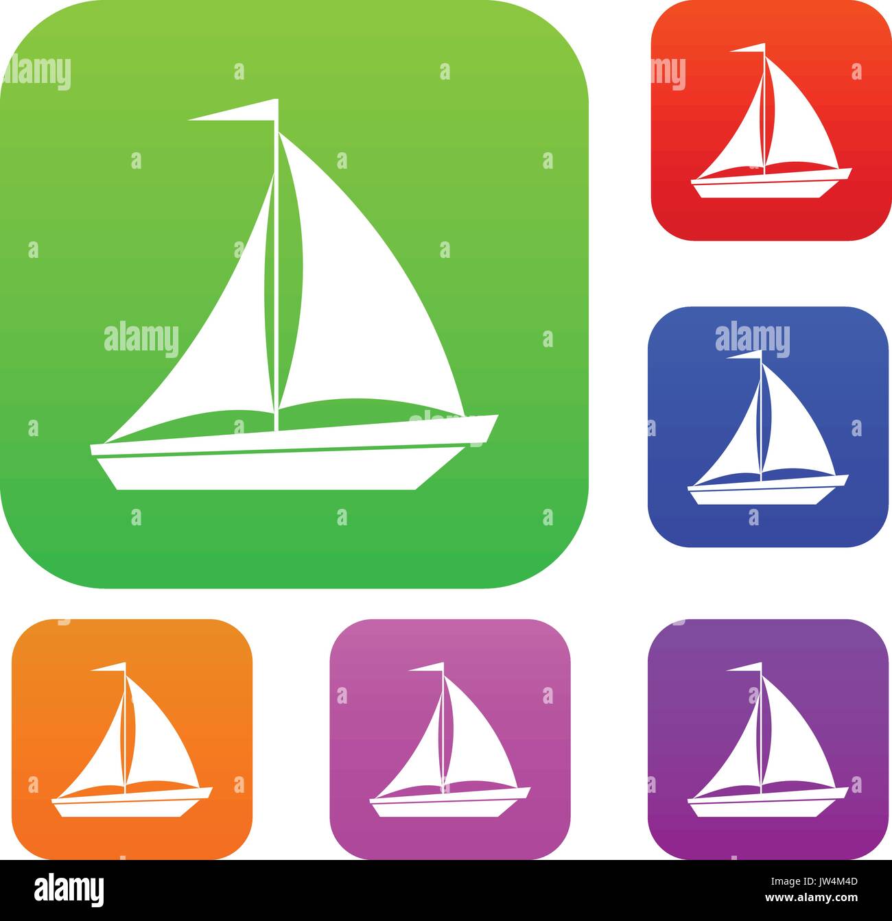 Boat with sails set collection Stock Vector Image & Art - Alamy