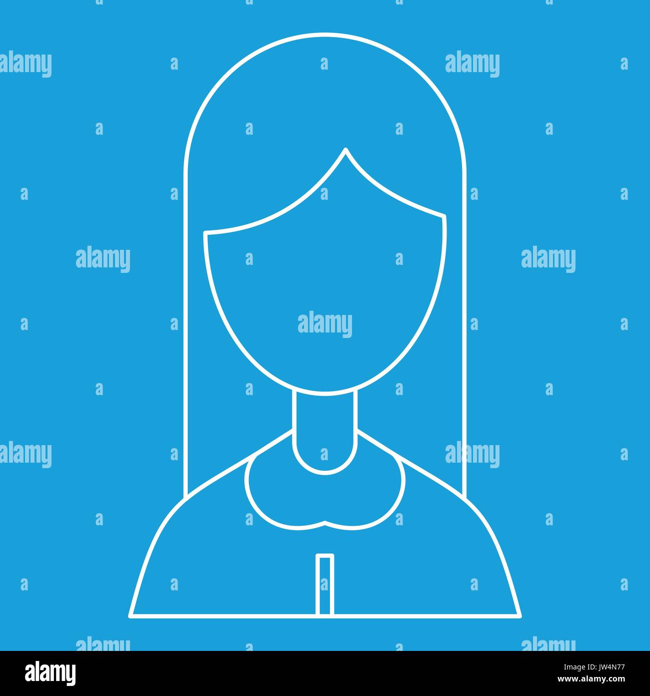 Woman with long hair icon, outline style Stock Vector Image & Art - Alamy