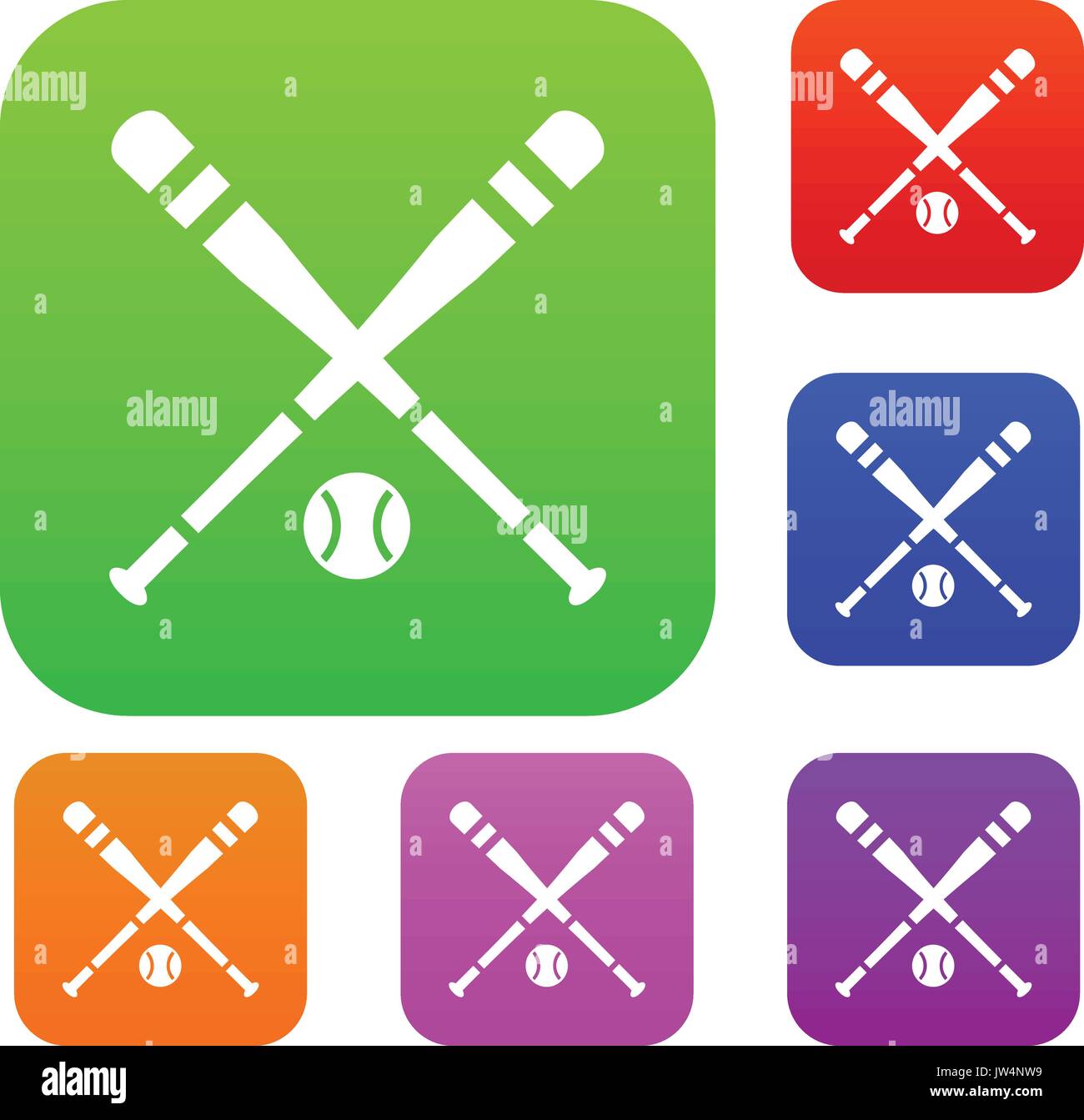 Baseball bat and ball set collection Stock Vector Image & Art Alamy