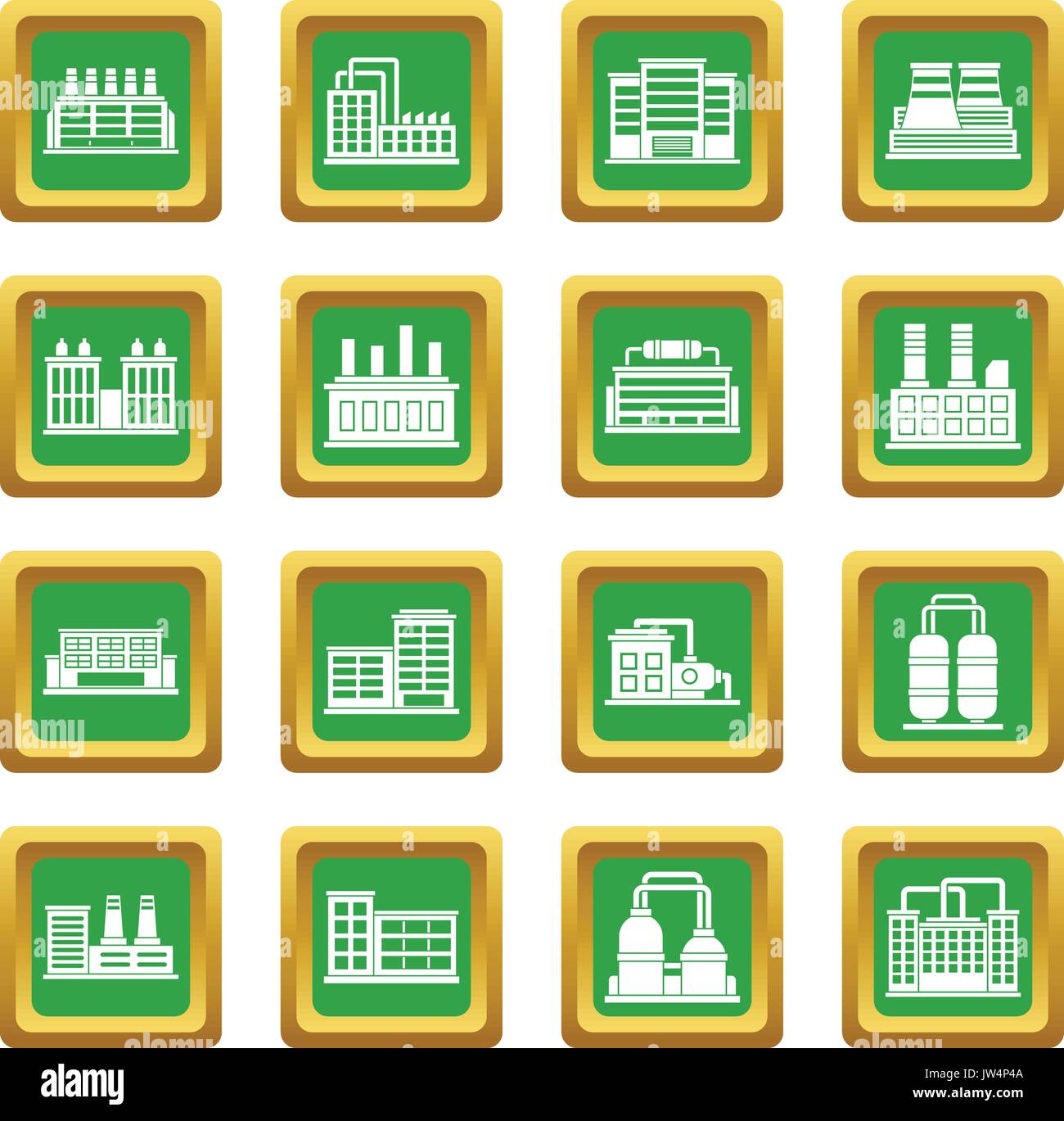 Industrial building icons set green Stock Vector Image & Art - Alamy