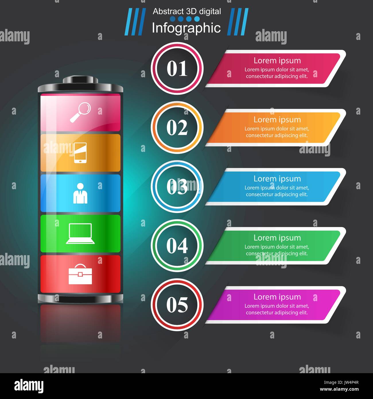 Business Infographics. Battery icon Stock Vector Image & Art - Alamy