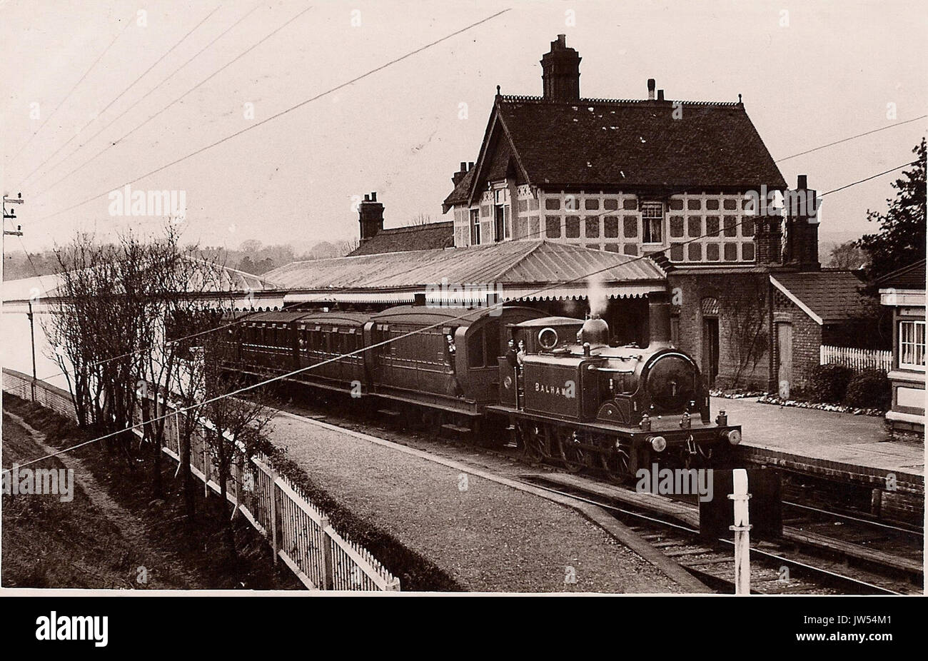 Midhurst (LBSCR) railway station (postcard) Stock Photo