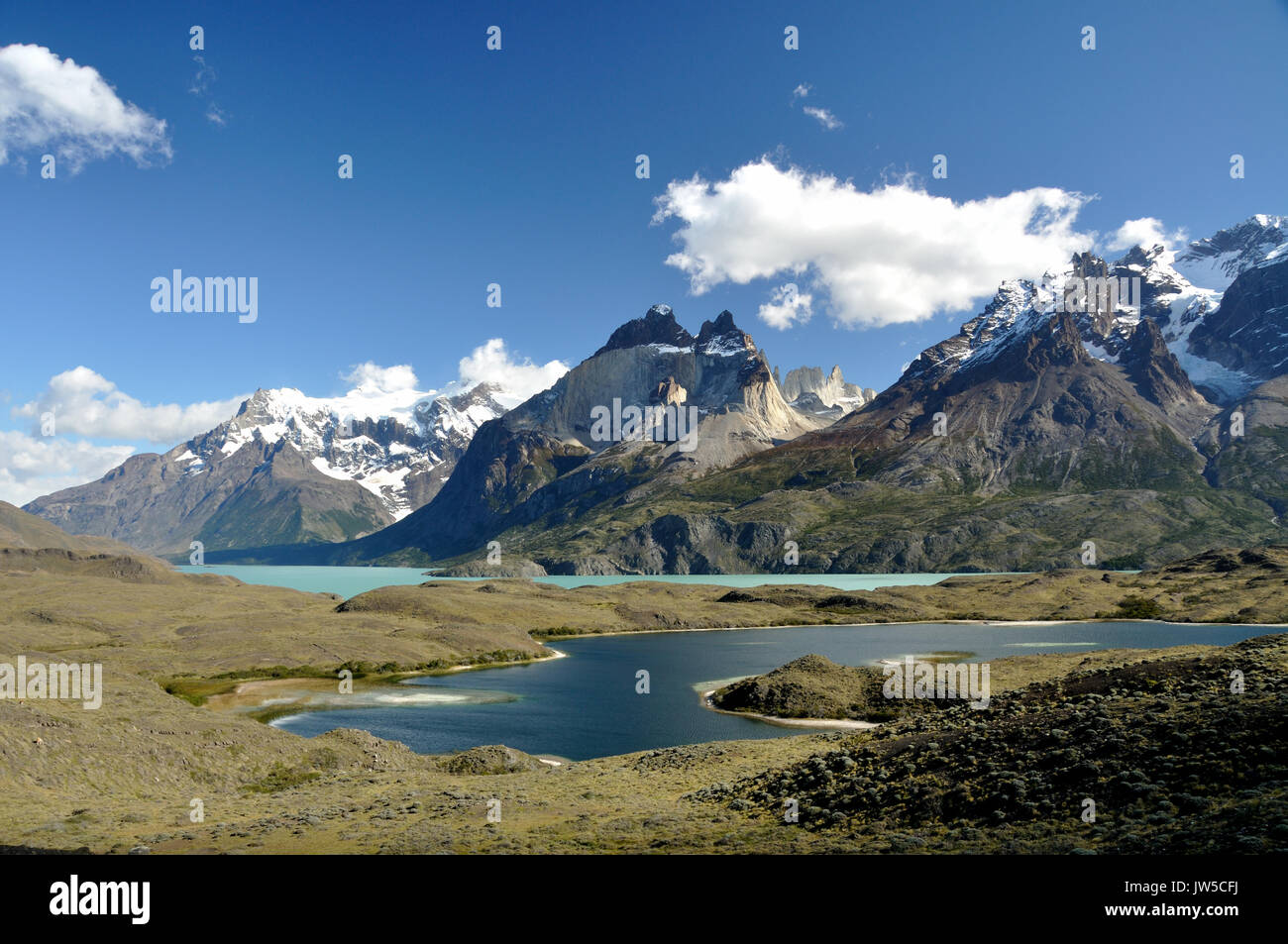 Lake Lago Nordenskjold in front of the Torres del Paine mountain range