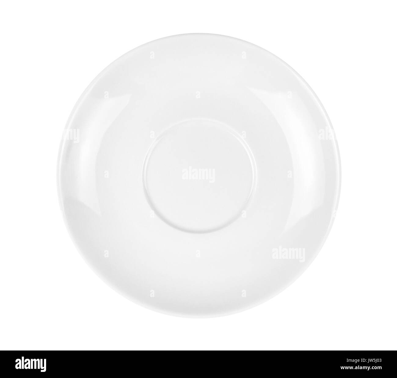 Empty White Plate. Isolated on White Background Stock Photo
