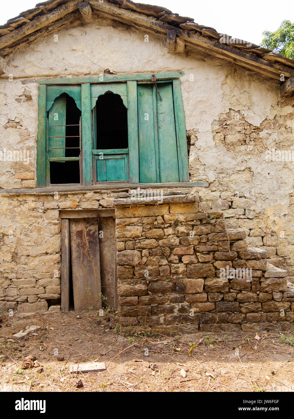 Detail Of A Kumaoni Door At An Abandoned House At The Remote Kot Kendri Village Kumaon Hills 