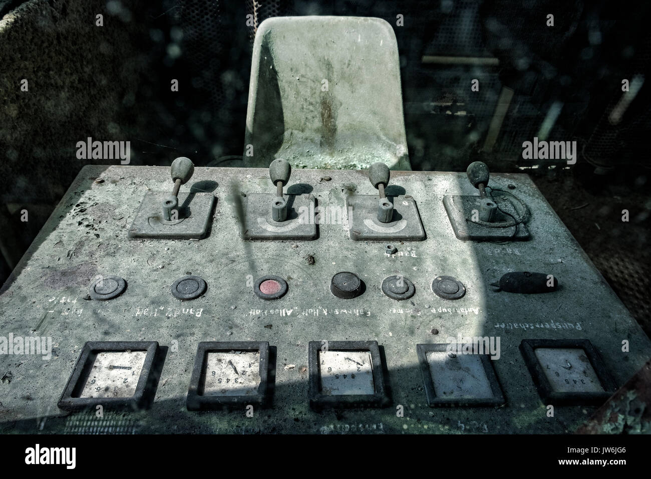 Rotten control desk of industrial machine Stock Photo Alamy