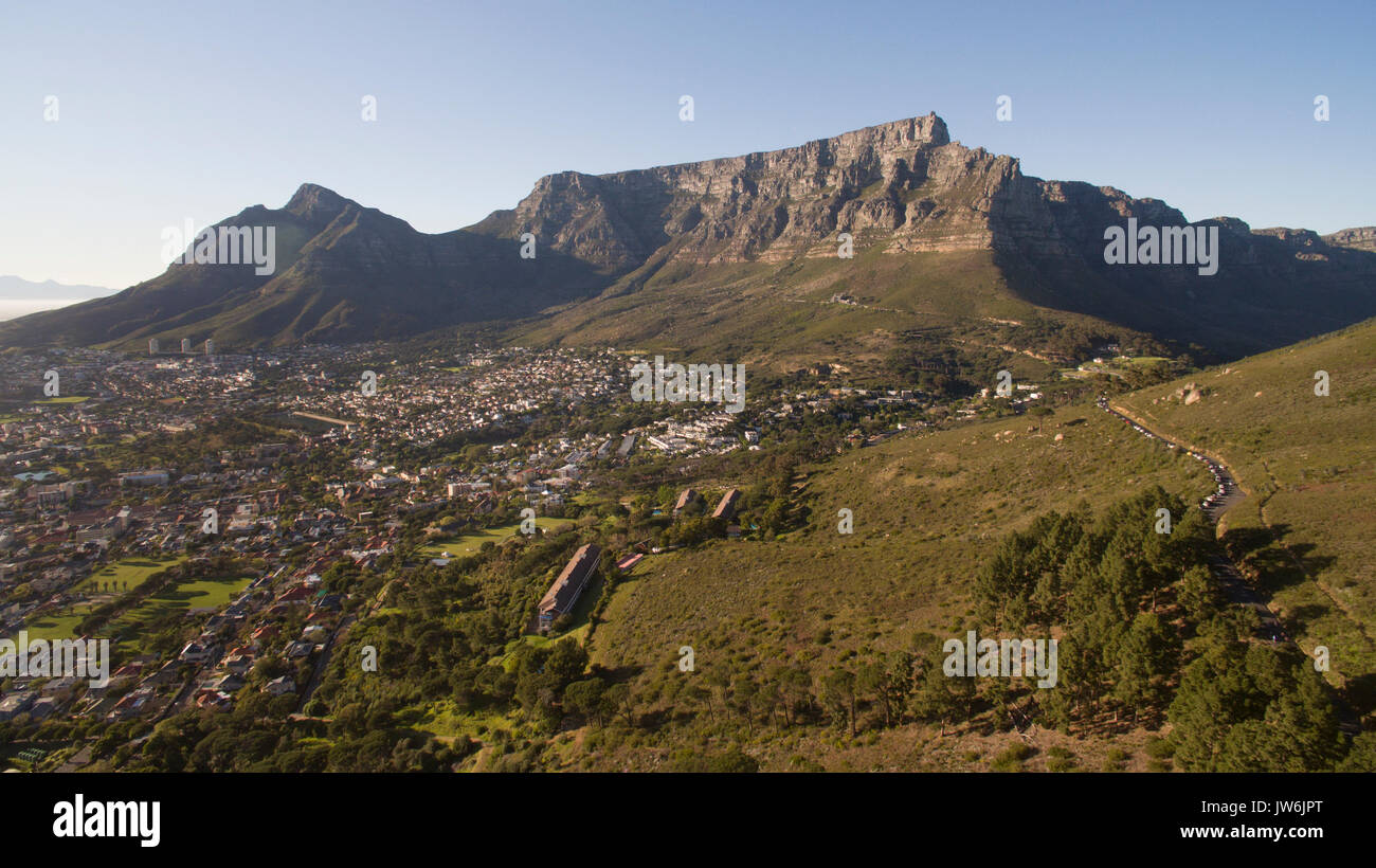 Aerial view of Table Mountian, Cape Town, South africa Stock Photo