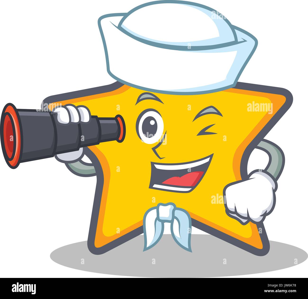 Sailor star character cartoon style with binocular Stock Vector Image ...