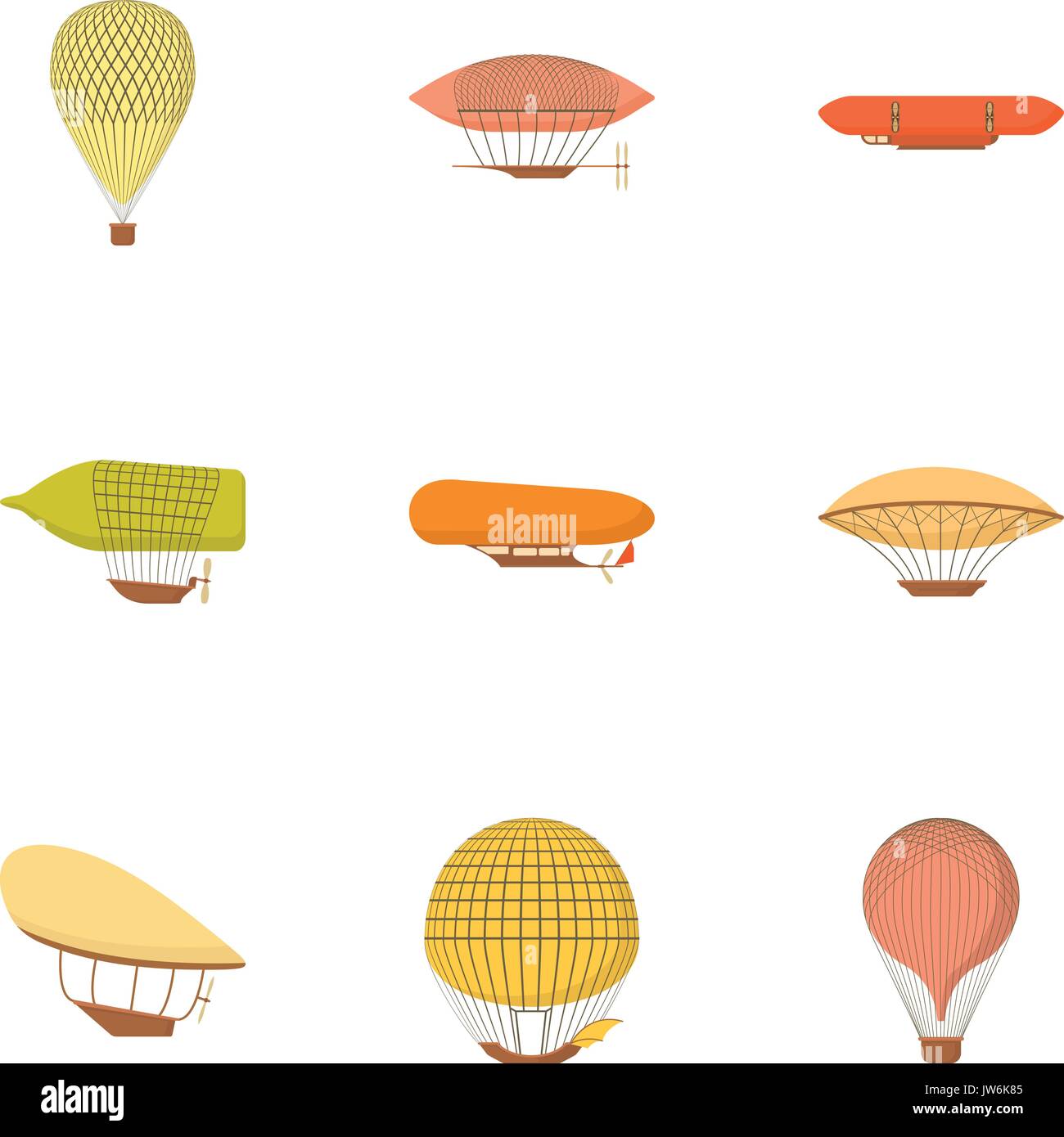 Airships icons set, cartoon style Stock Vector Image & Art - Alamy