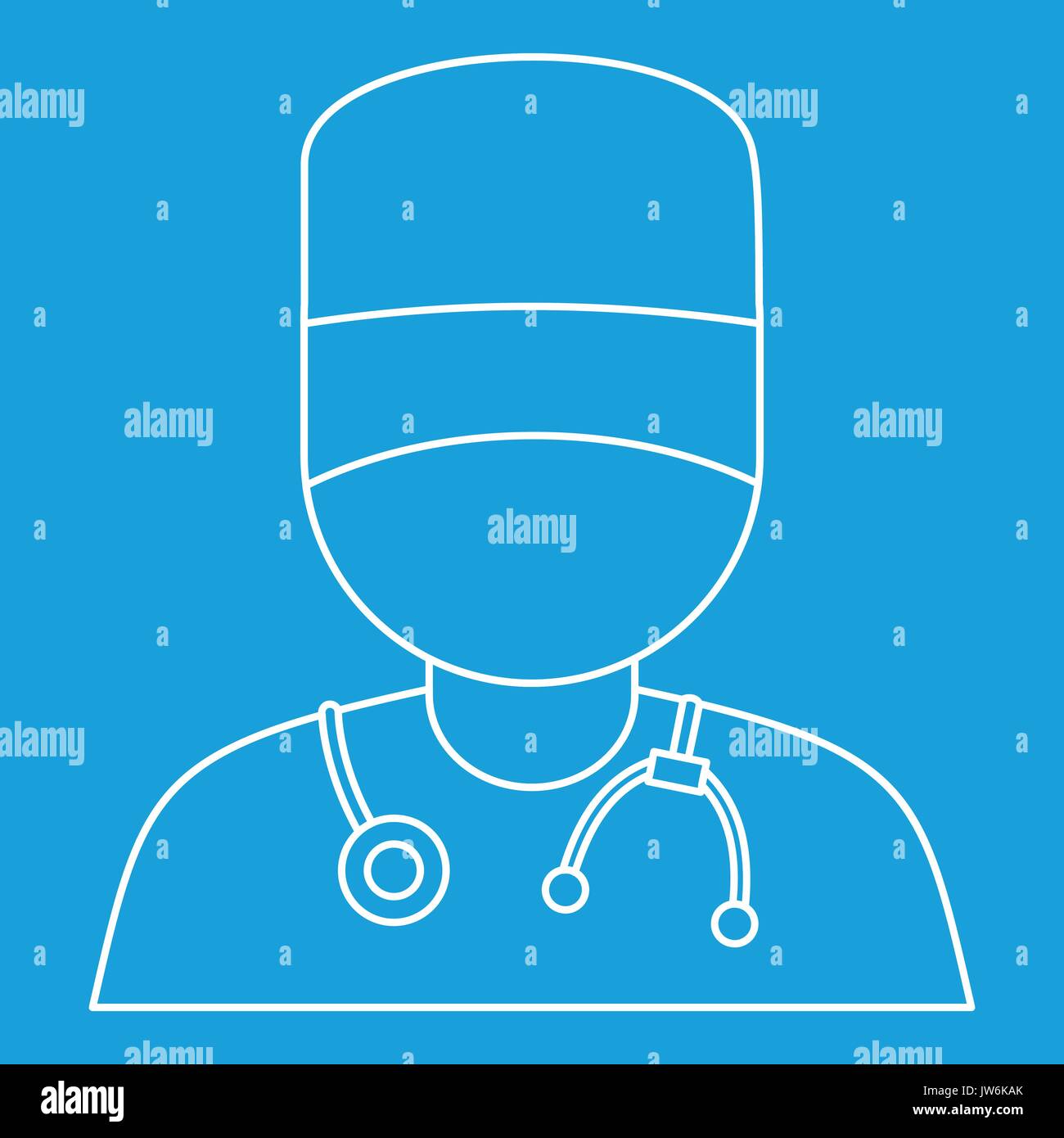 Doctor icon, outline style Stock Vector