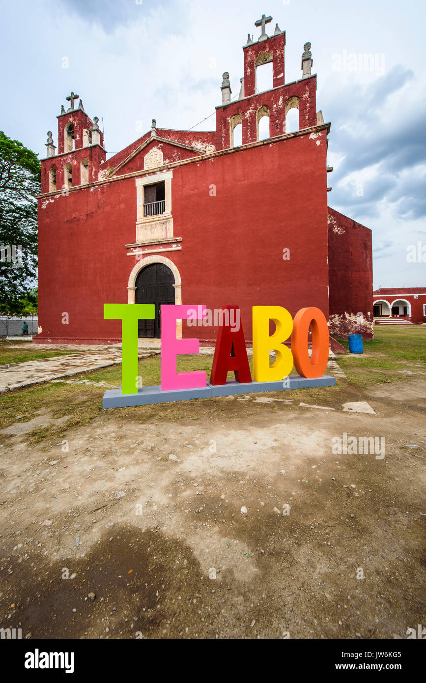 Convent of  Teabo (Yucatan, Mexico) Stock Photo