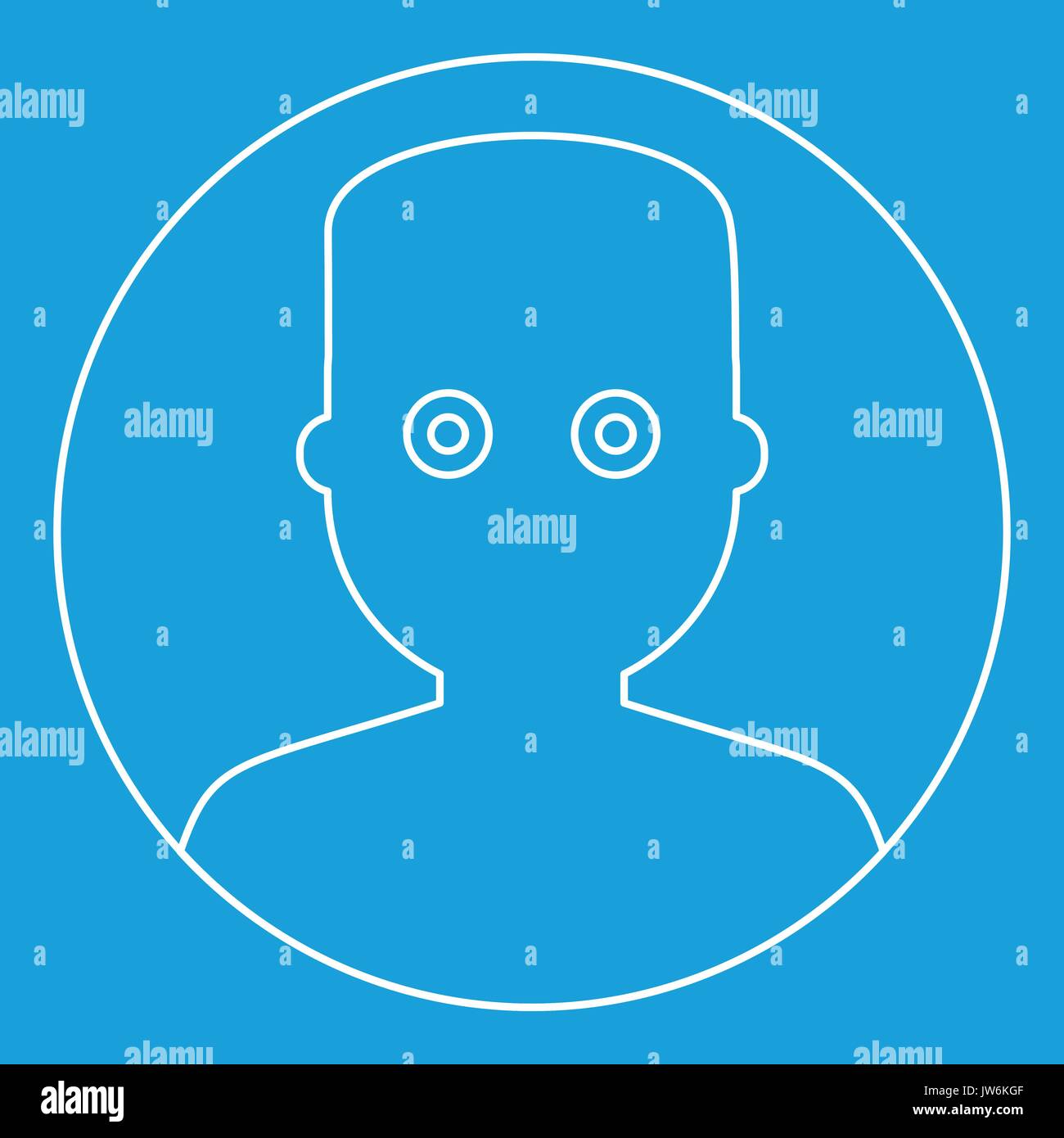 Man face with wide eyed icon, outline style Stock Vector