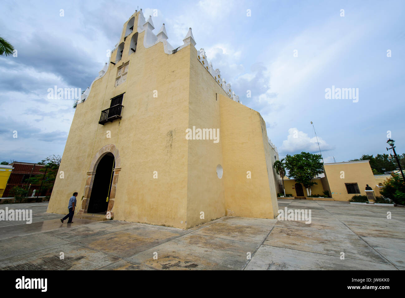 Ourdoors of the church of Tekit, Yucatan (Mexico) Stock Photo