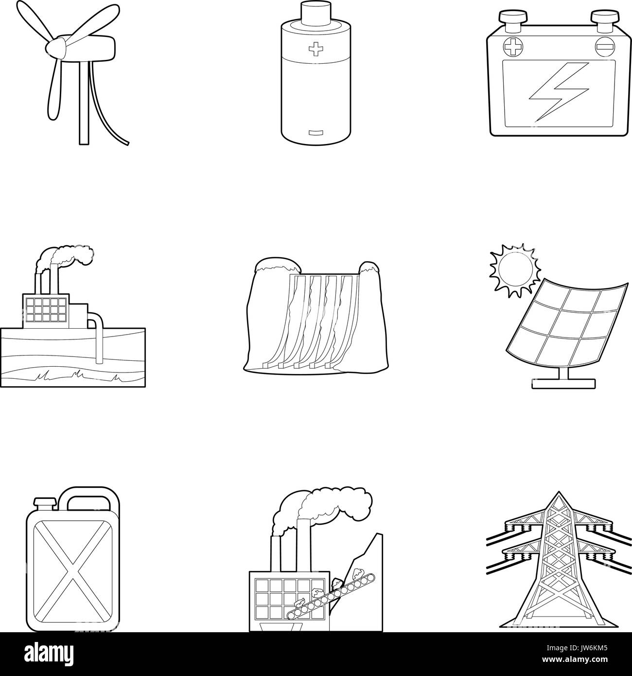 Energy resource icons set, outline style Stock Vector Image & Art - Alamy