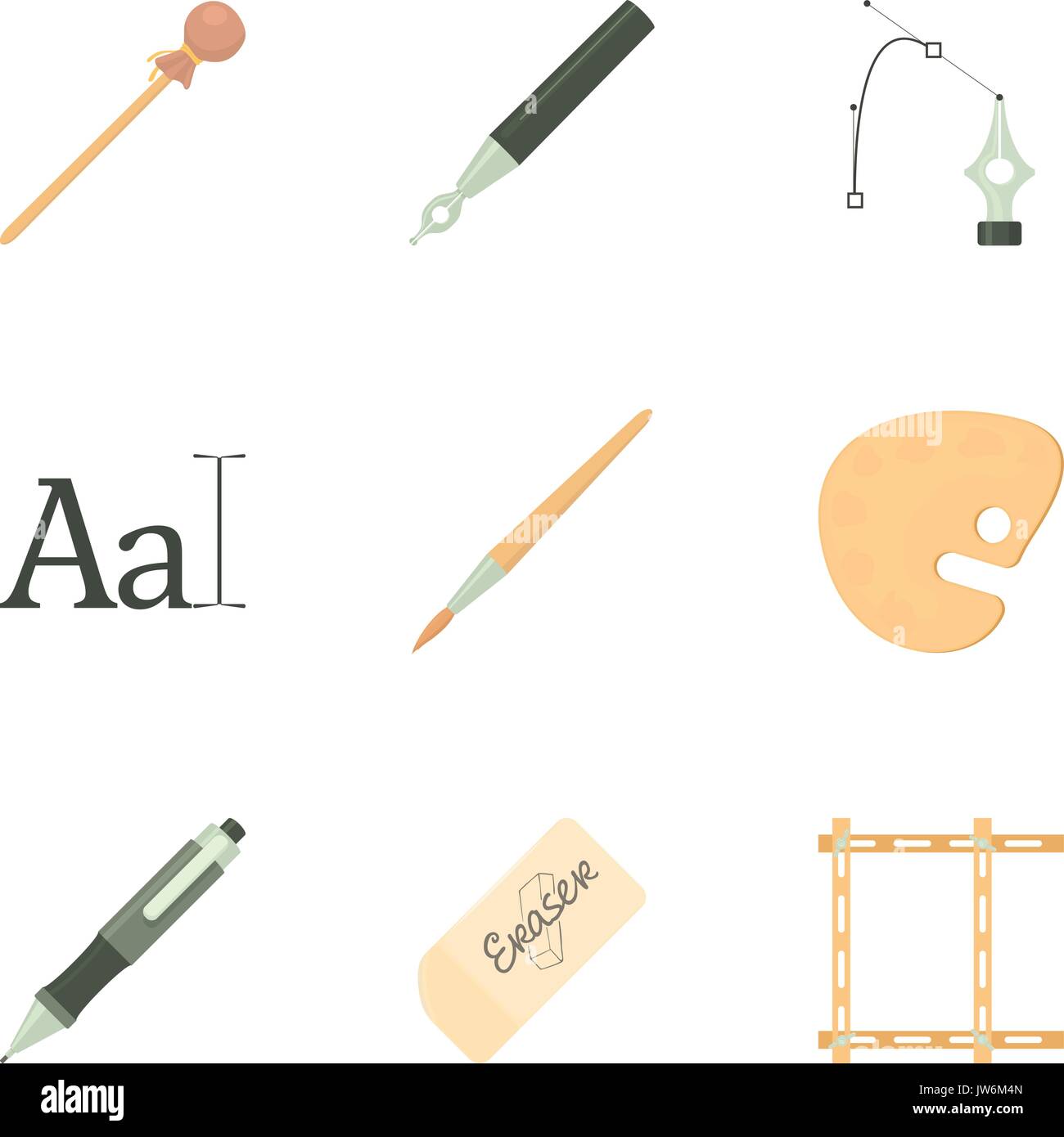 Art tools icons set, cartoon style Stock Vector Image & Art - Alamy