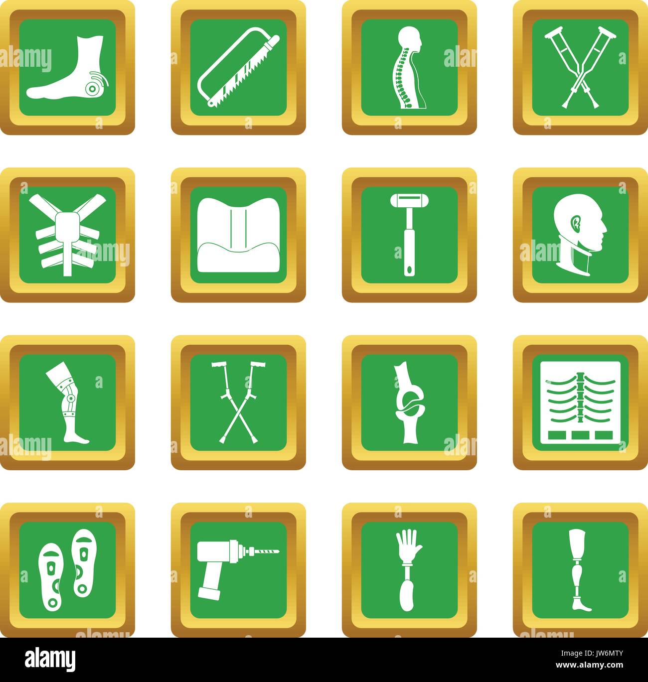 Orthopedics prosthetics icons set green Stock Vector Image & Art - Alamy