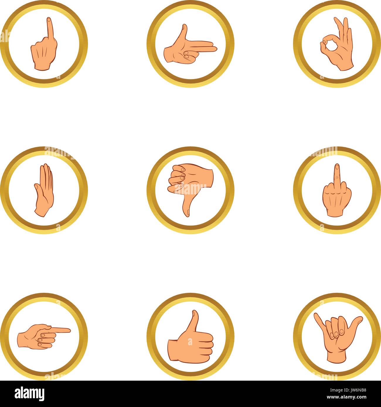 Hand gesture icons set, cartoon style Stock Vector Image & Art - Alamy