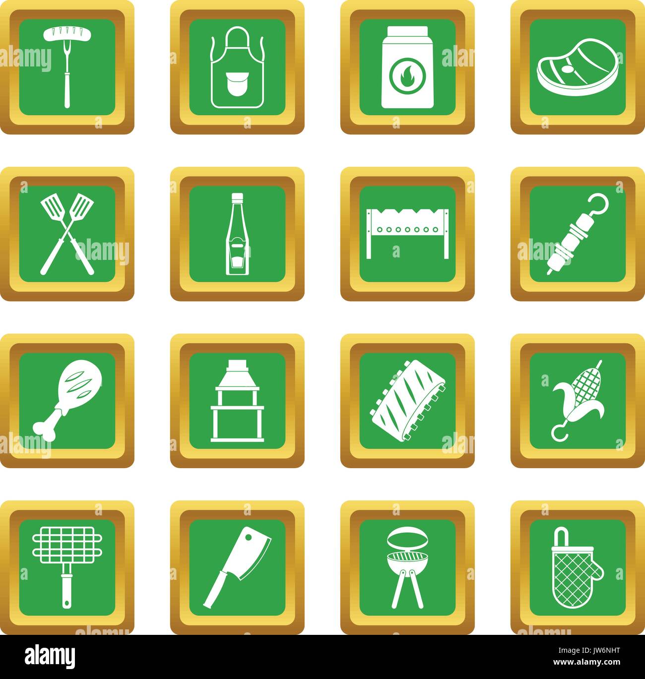 BBQ food icons set green Stock Vector Image & Art - Alamy