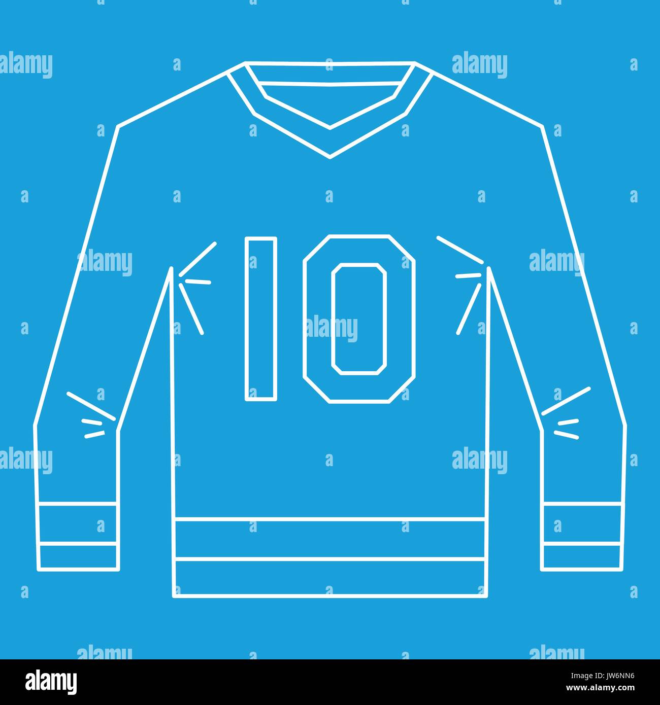 Sports Shirt With The Number 10 Icon Outline Style Stock Vector Image