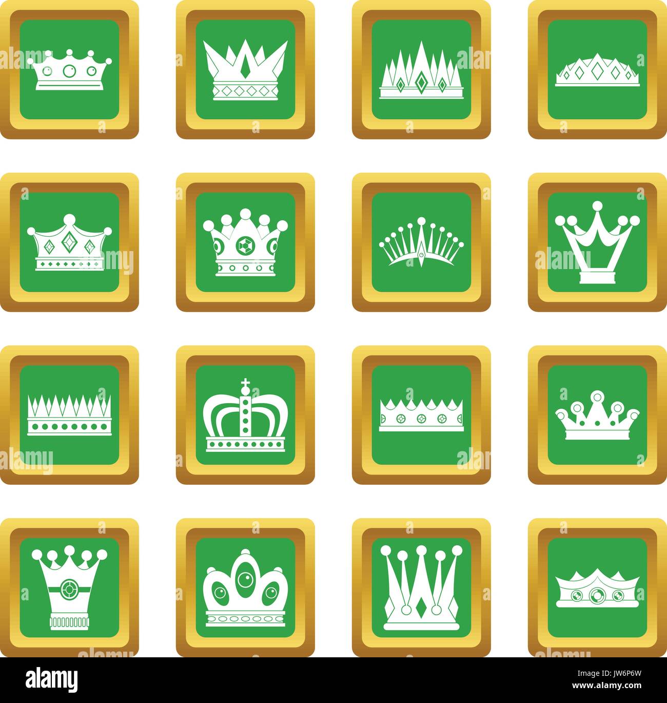 Crown icons set green Stock Vector Image & Art - Alamy