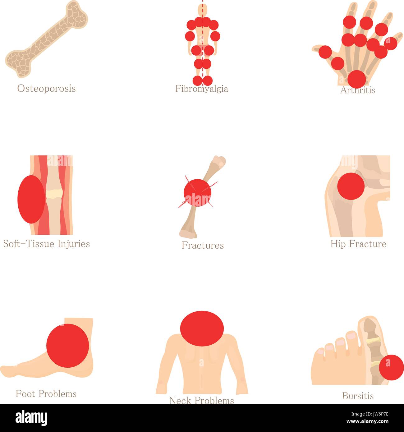Health problem icons set, cartoon style Stock Vector Image & Art - Alamy