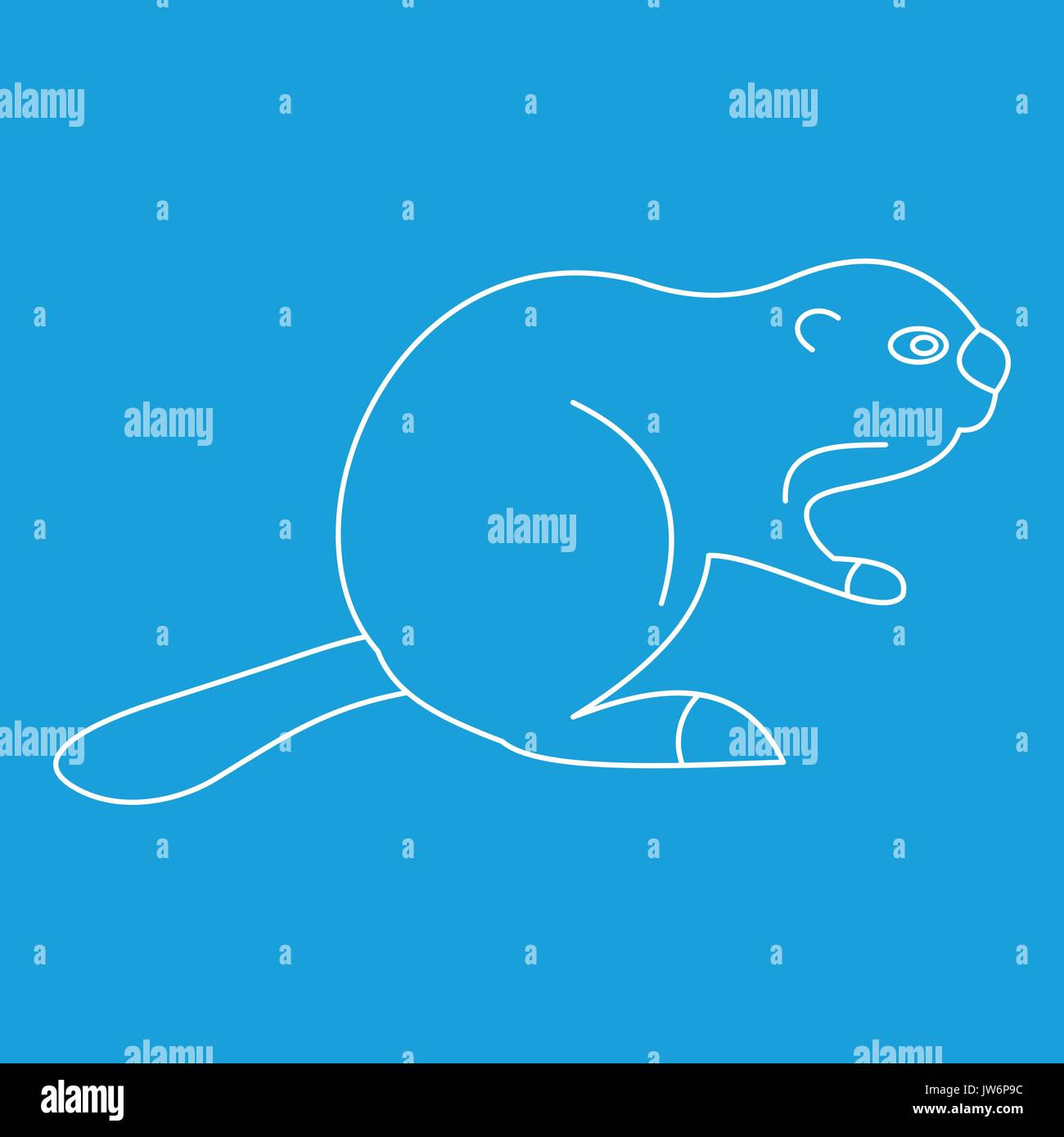 Beaver icon, outline style Stock Vector