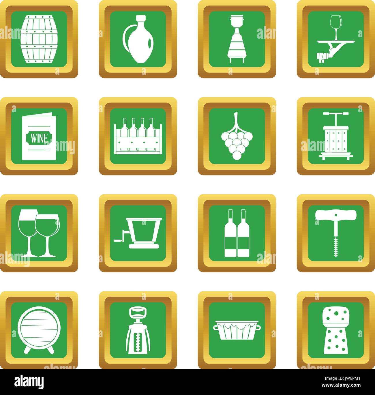 Wine icons set green Stock Vector Image & Art - Alamy