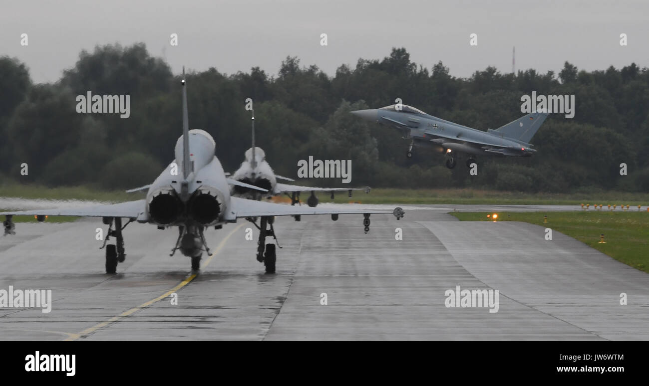 dpatop - A Eurofighter landing at the Laage Air Base in Germany, 11 ...