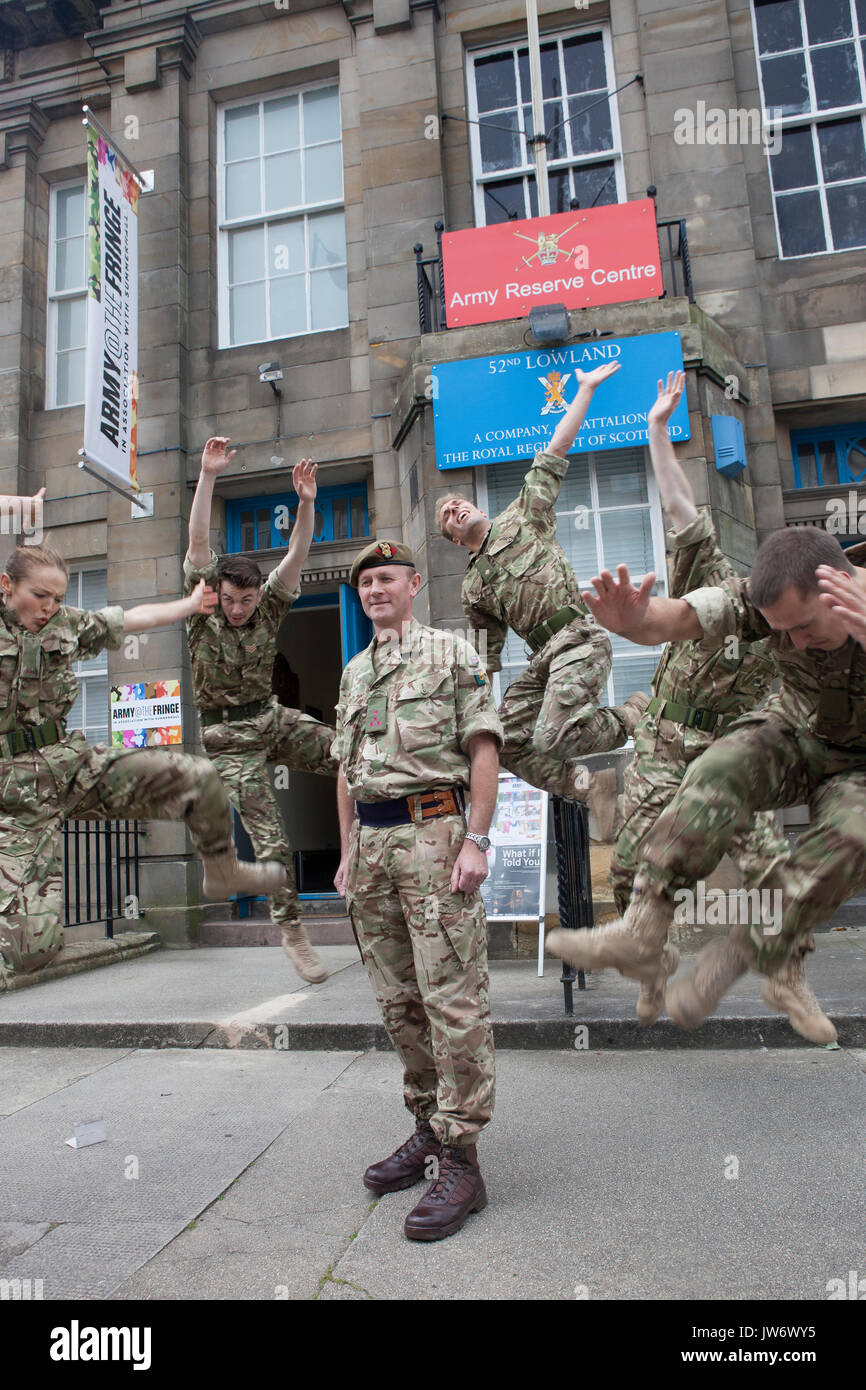 Edinburgh, Scotland 11th August. Head of the Army in Scotland Welcomes Performances for New Fringe Venue. (Venue 210) Brigadier Gary Deakin Welcomed performers to the history Hepburn House for the opening of the Army's first ever Edinburgh Festival Fringe Venue. Edinburgh . Pako Mera/Alamy Live News Stock Photo