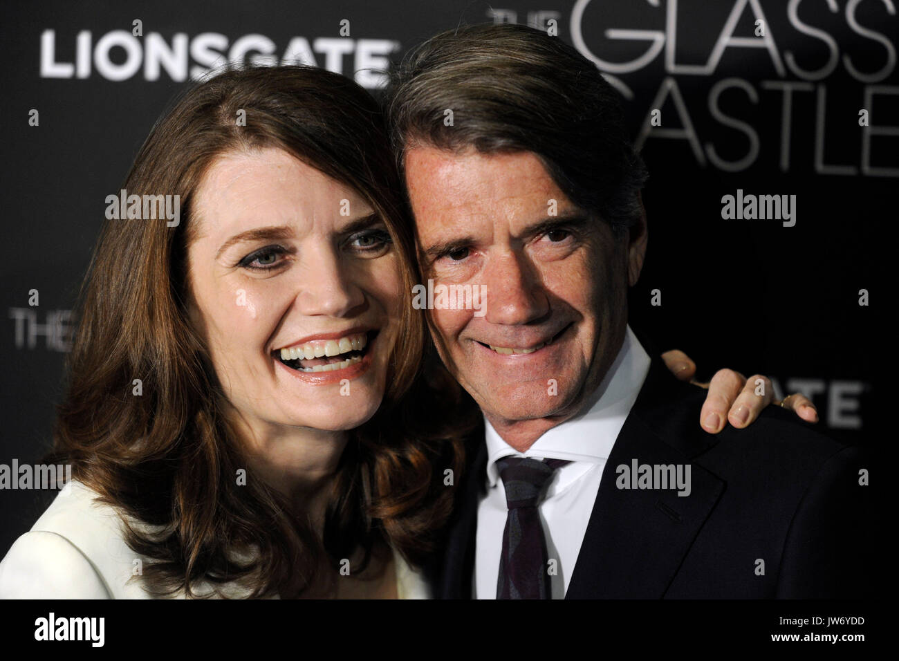 Jeannette Walls and John Taylor attend 'The Glass Castle' New York screening at SVA Theatre on August 9, 2017 in New York City. Stock Photo