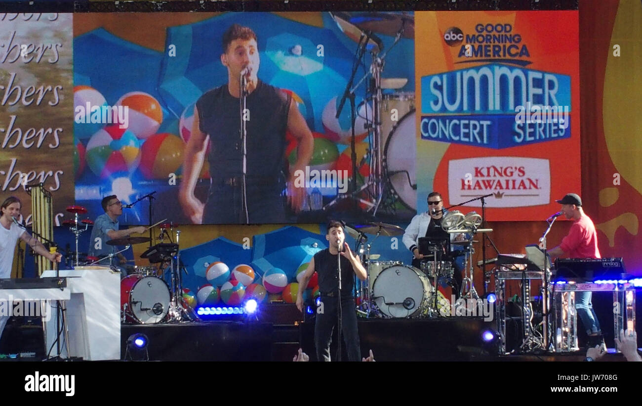 New York, New York, USA. 11th Aug, 2017. The Bleachers perform for The