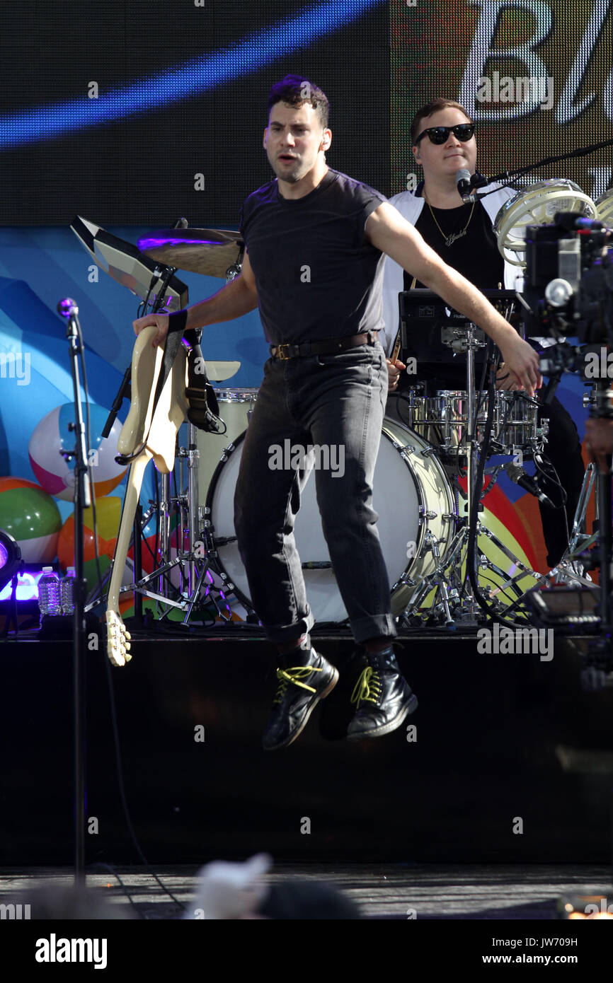 New York, New York, USA. 11th Aug, 2017. The Bleachers perform for The