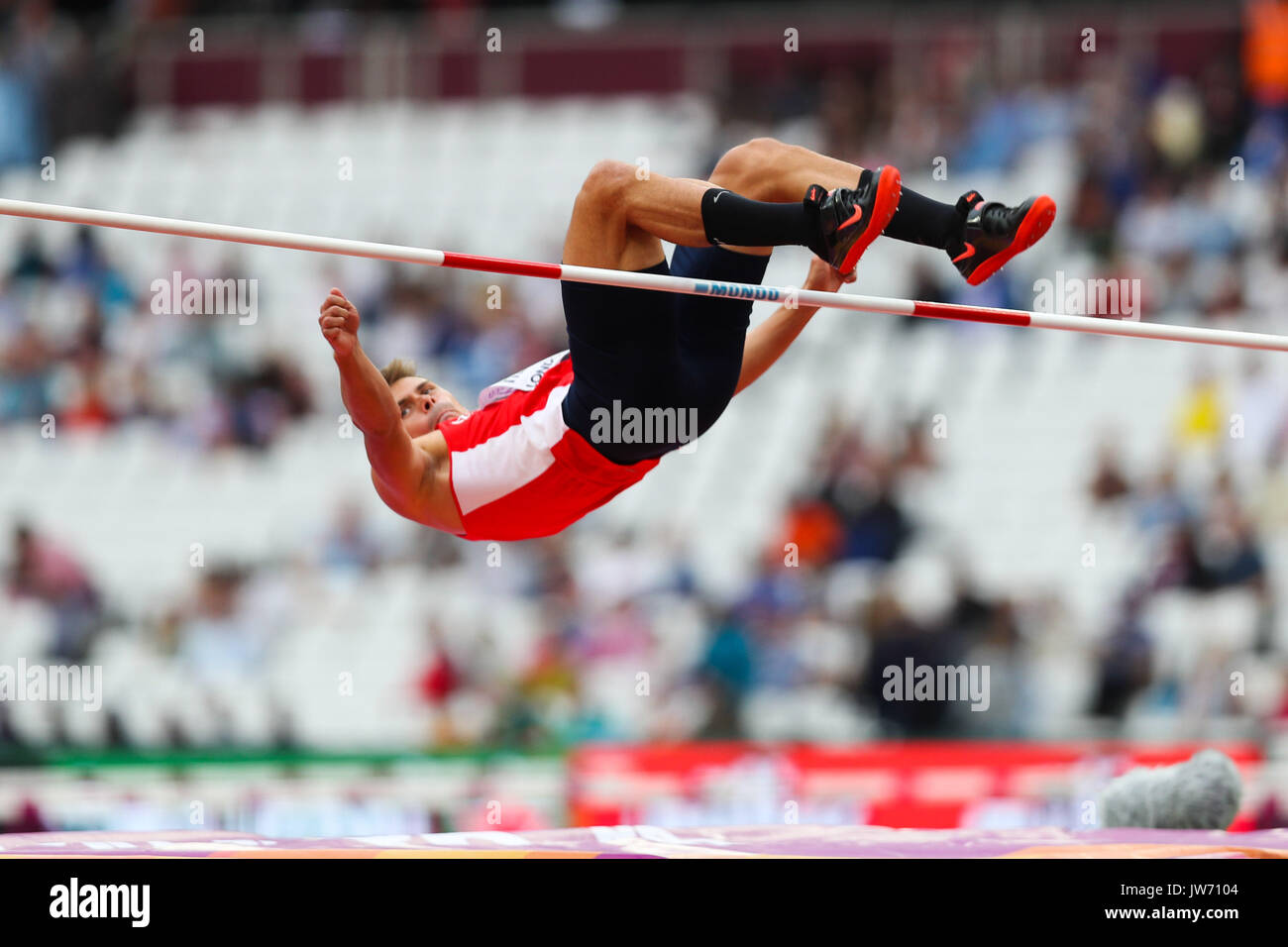 London, UK. 11th Aug, 2017. in the men's decathlon high jump on day