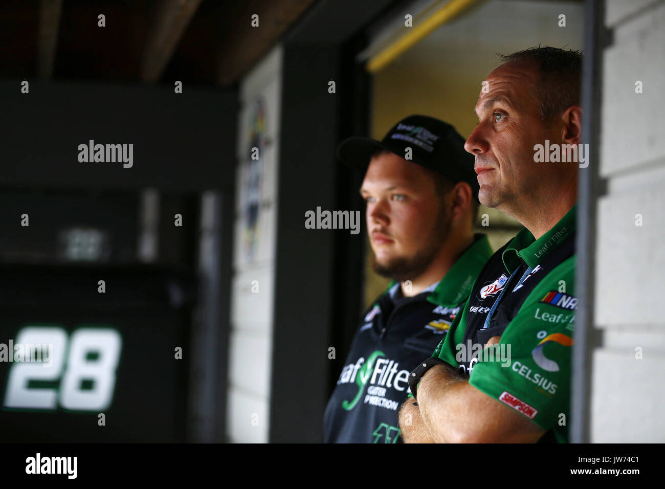 Lexington, Ohio, USA. 11th Aug, 2017. August 11, 2017 - Lexington, Ohio, USA: Chris Rice, crew chief for Blake Koch (11) hangs out in the garage during practice for the Mid-Ohio Challenge at Mid-Ohio Sports Car Course in Lexington, Ohio. Credit: Chris Owens Asp Inc/ASP/ZUMA Wire/Alamy Live News Stock Photo