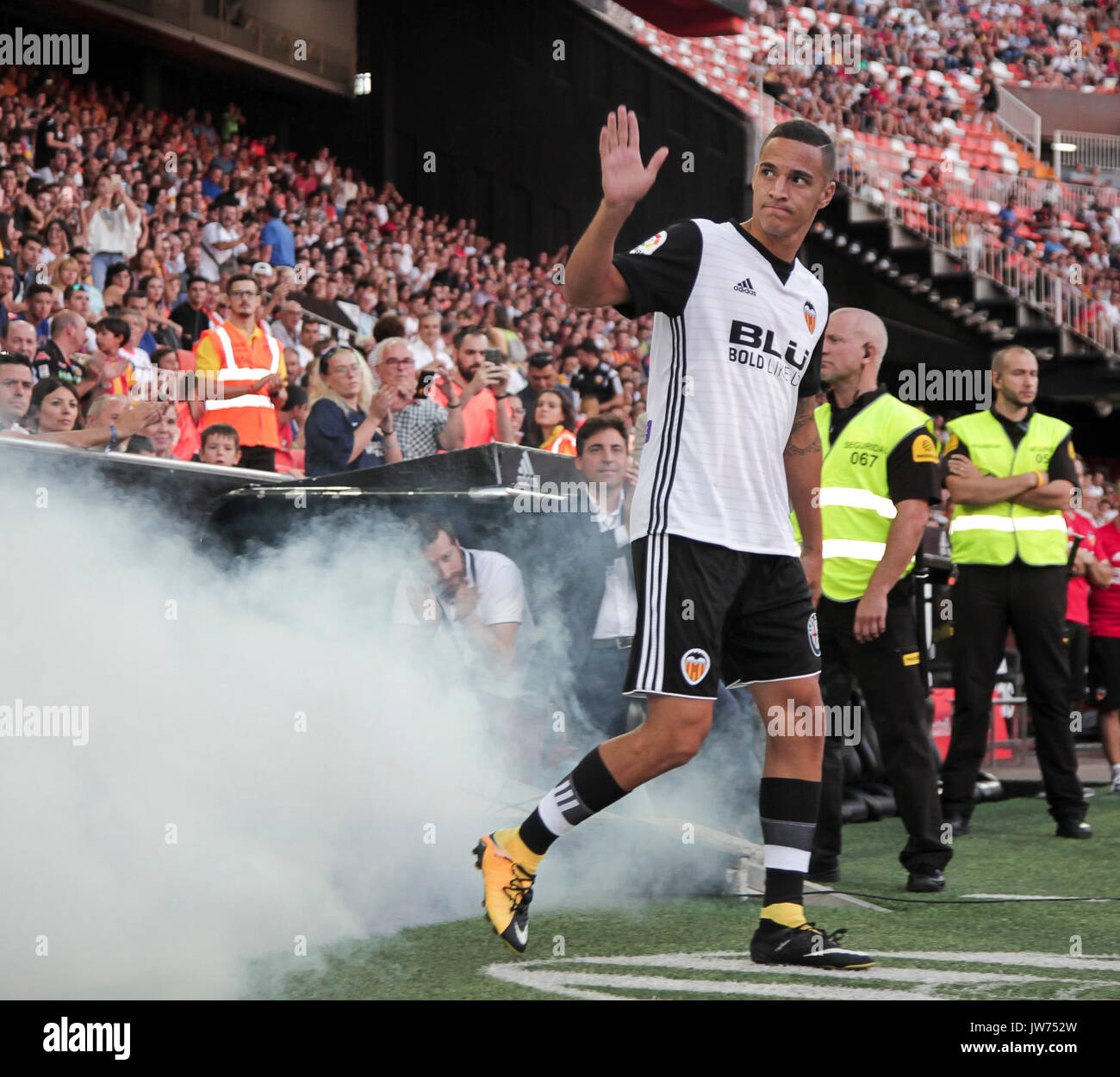 Rodrigo Moreno in Valencia CF presentation for the 2017/18 season at Mestalla stadium on August 11, 2017 Stock Photo