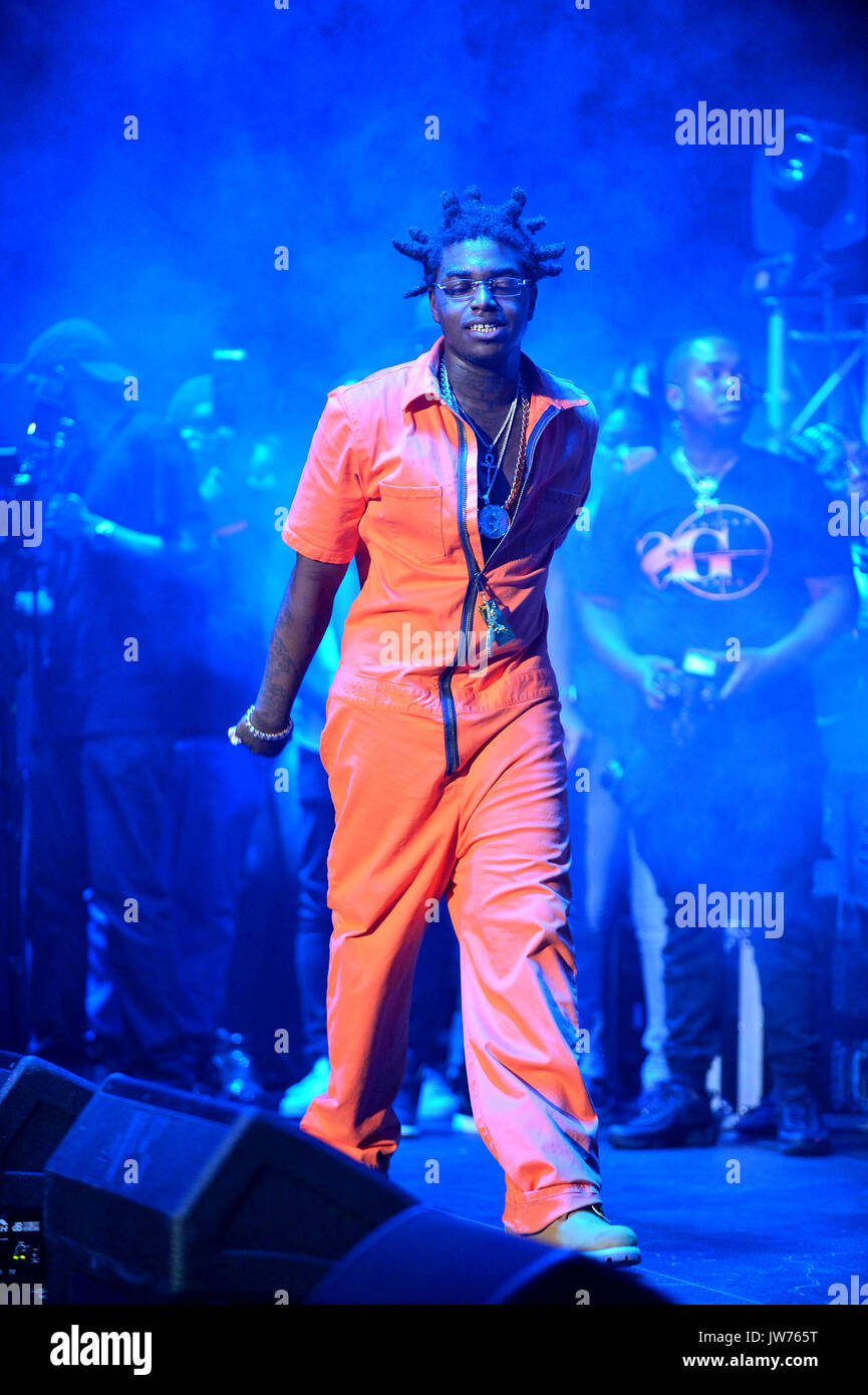 Coral Gables, FL, USA. 10th Aug, 2017. Kodak Black performs on stage at his Homecoming Concert first show since getting home from jail in June at Watsco Center on August 10, 2017 in Coral Gables, Florida. Credit: Mpi10/Media Punch/Alamy Live News Stock Photo