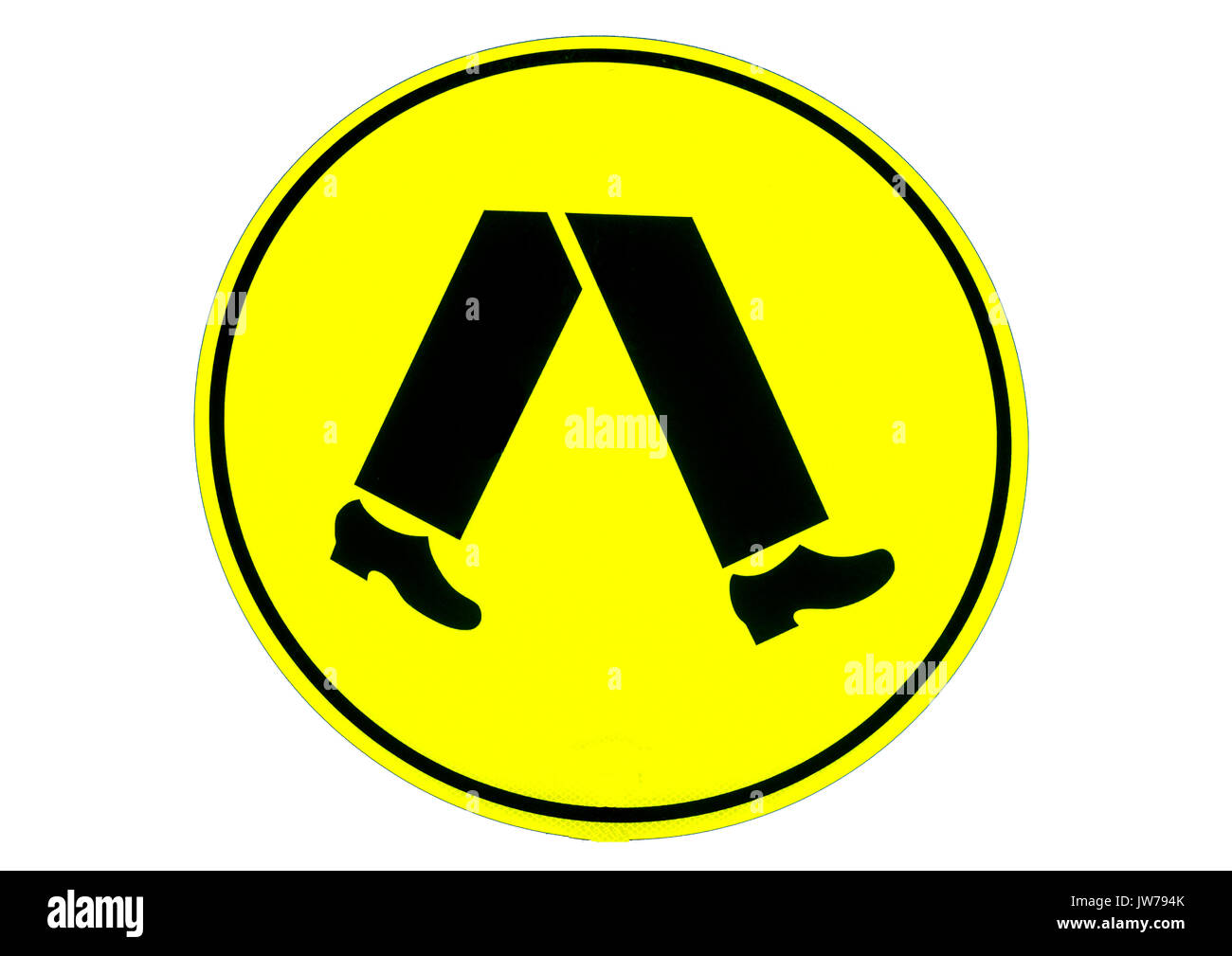 Road warning sign - pedestrians crossing Stock Photo