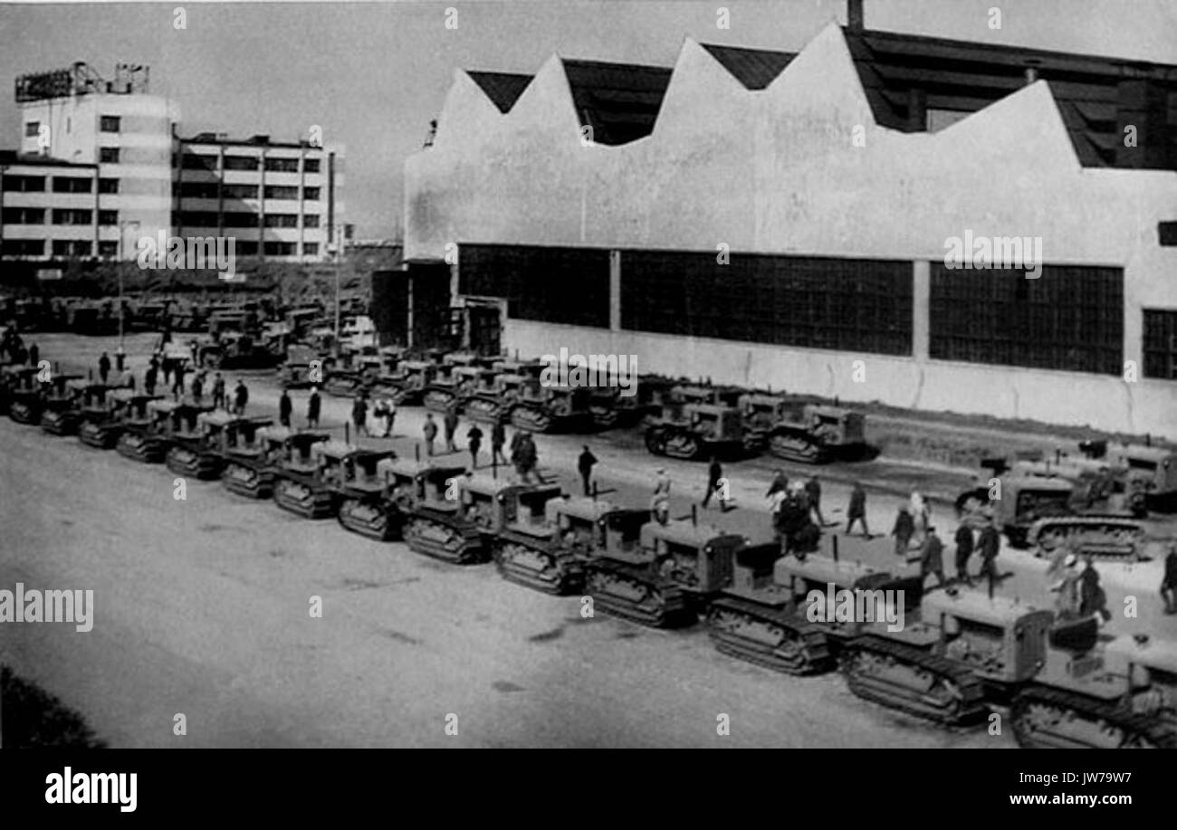 Chelyabinsk tractor factory 1930s Stock Photo