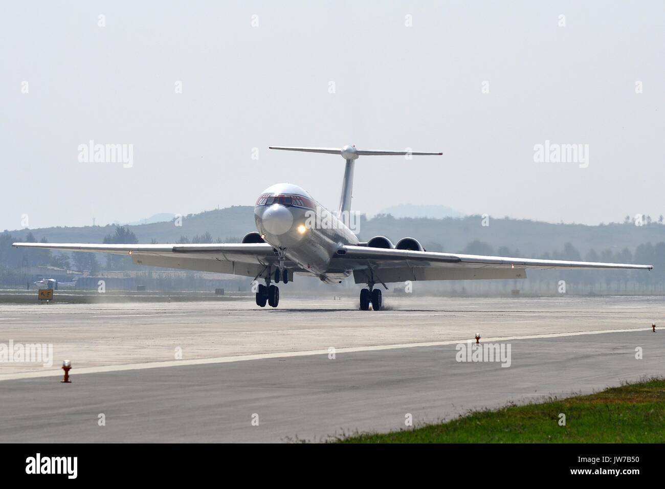 AIR KORYO ILYUSHIN IL-62M AT PYONGYANG Stock Photo
