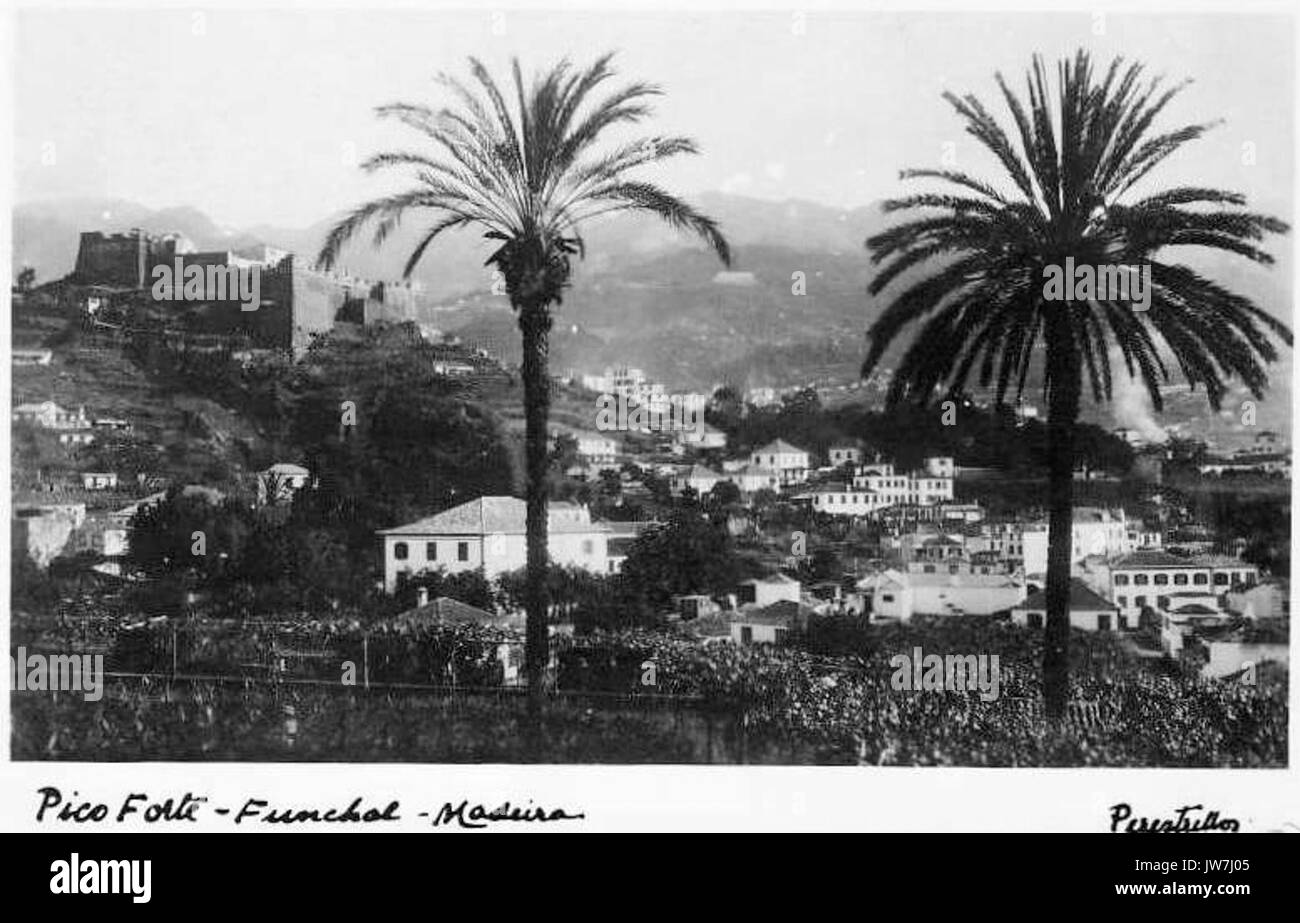 Fortaleza do Pico e parte da cidade do Funchal Stock Photo