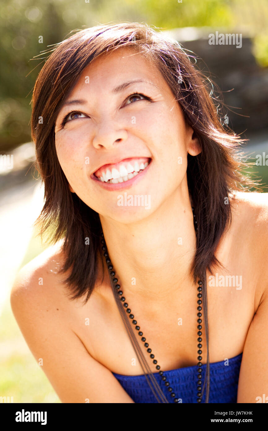 Asian Woman Smiling Stock Photo