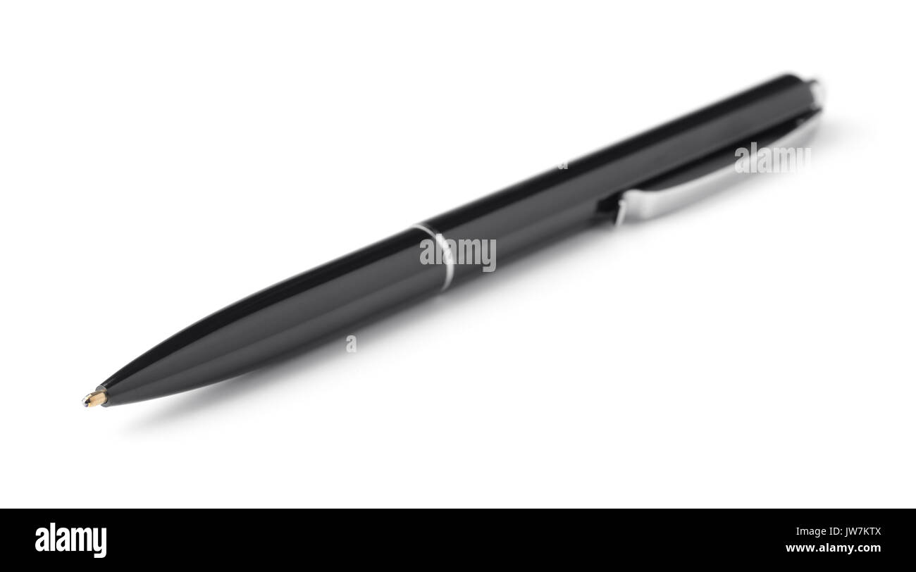 Black ballpoint pen isolated on white Stock Photo