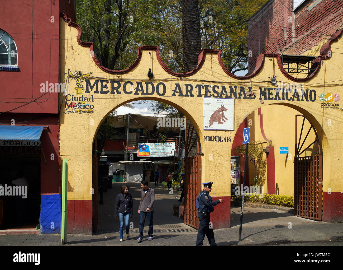 America; Mexico; Mexico City; Coyoacán district; Handicraft market Stock Photo