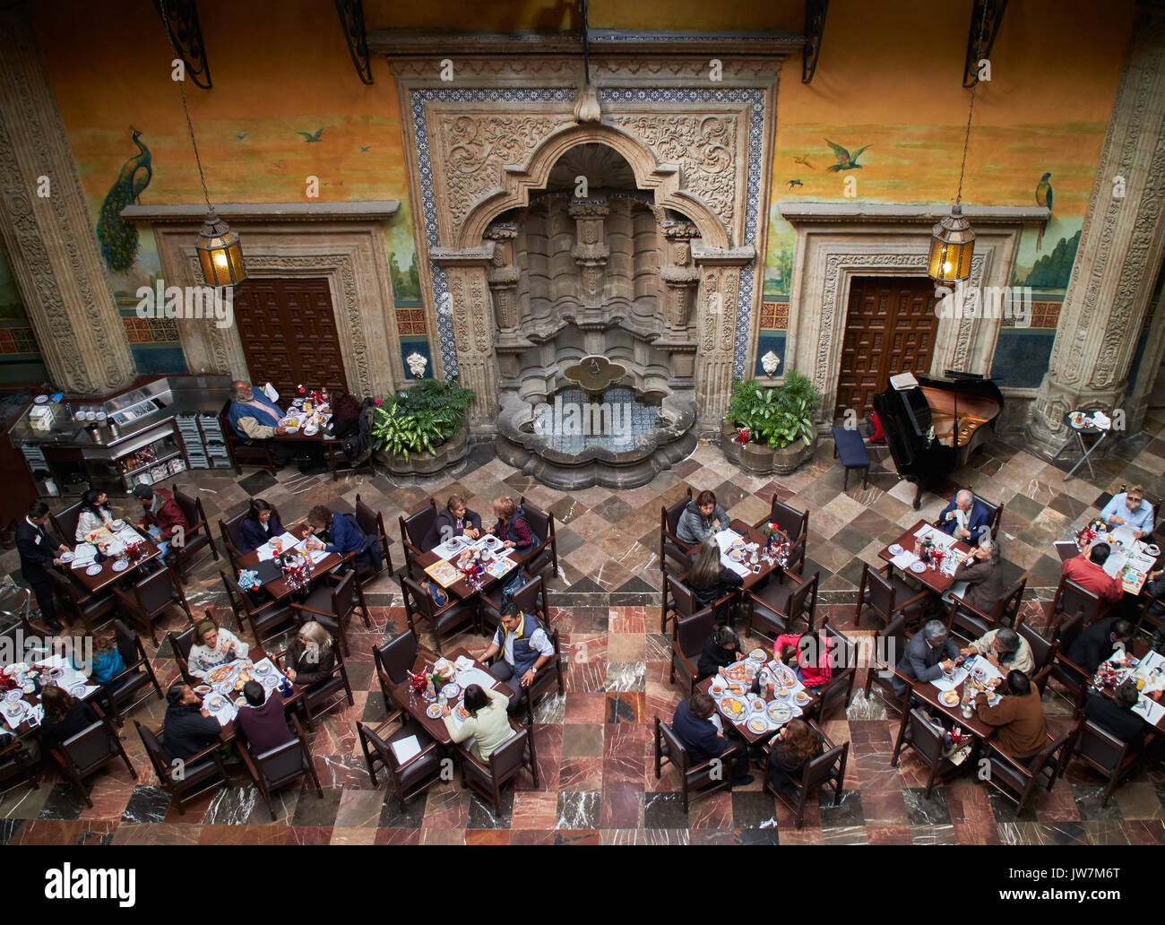 America; Casa de los azulejos; Historical center; Madero avenue; Mexico; Mexico City; patio and drugstore Sanborn's Stock Photo