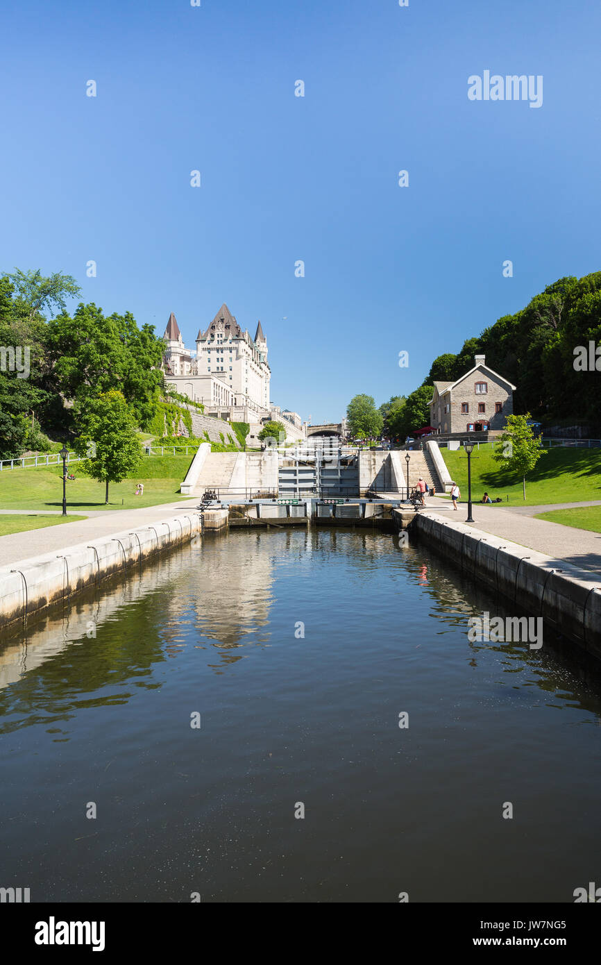 Rideau Canal Locks in Ottawa Ontario Canada Stock Photo Alamy