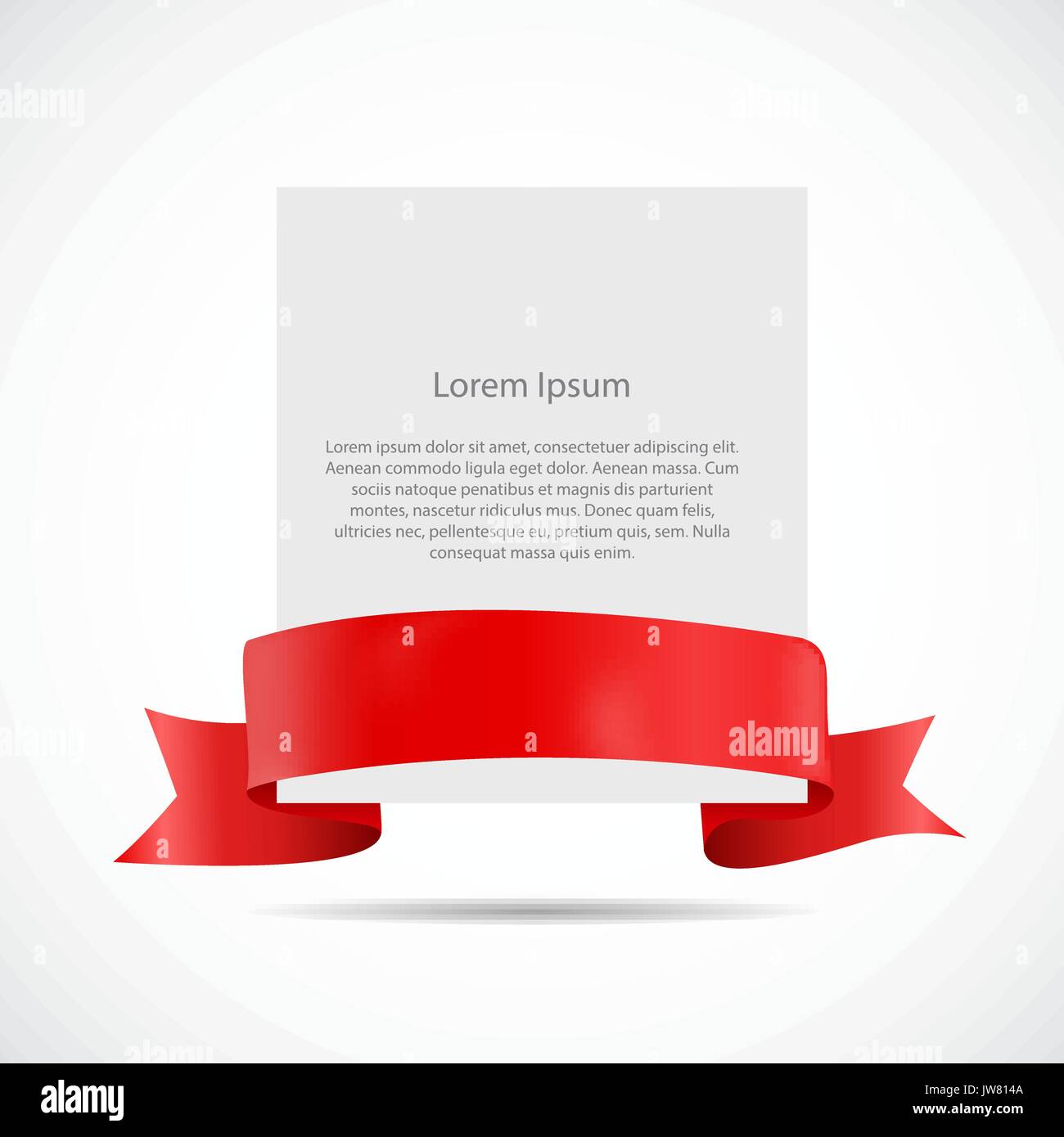 Card Ribbon Example White Blank Card Template with Ribbon. Vector Illustration Stock Vector ...