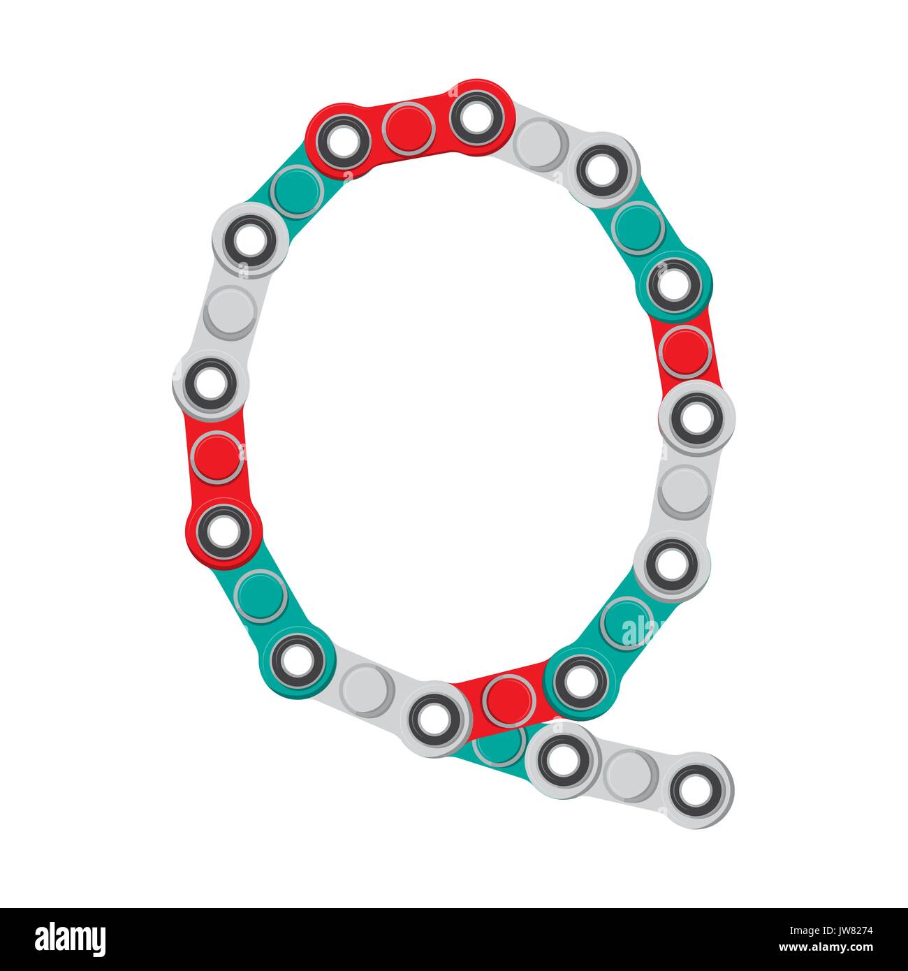 Alphabet from the New popular antistress toy Spinner. Letter Q. Vector