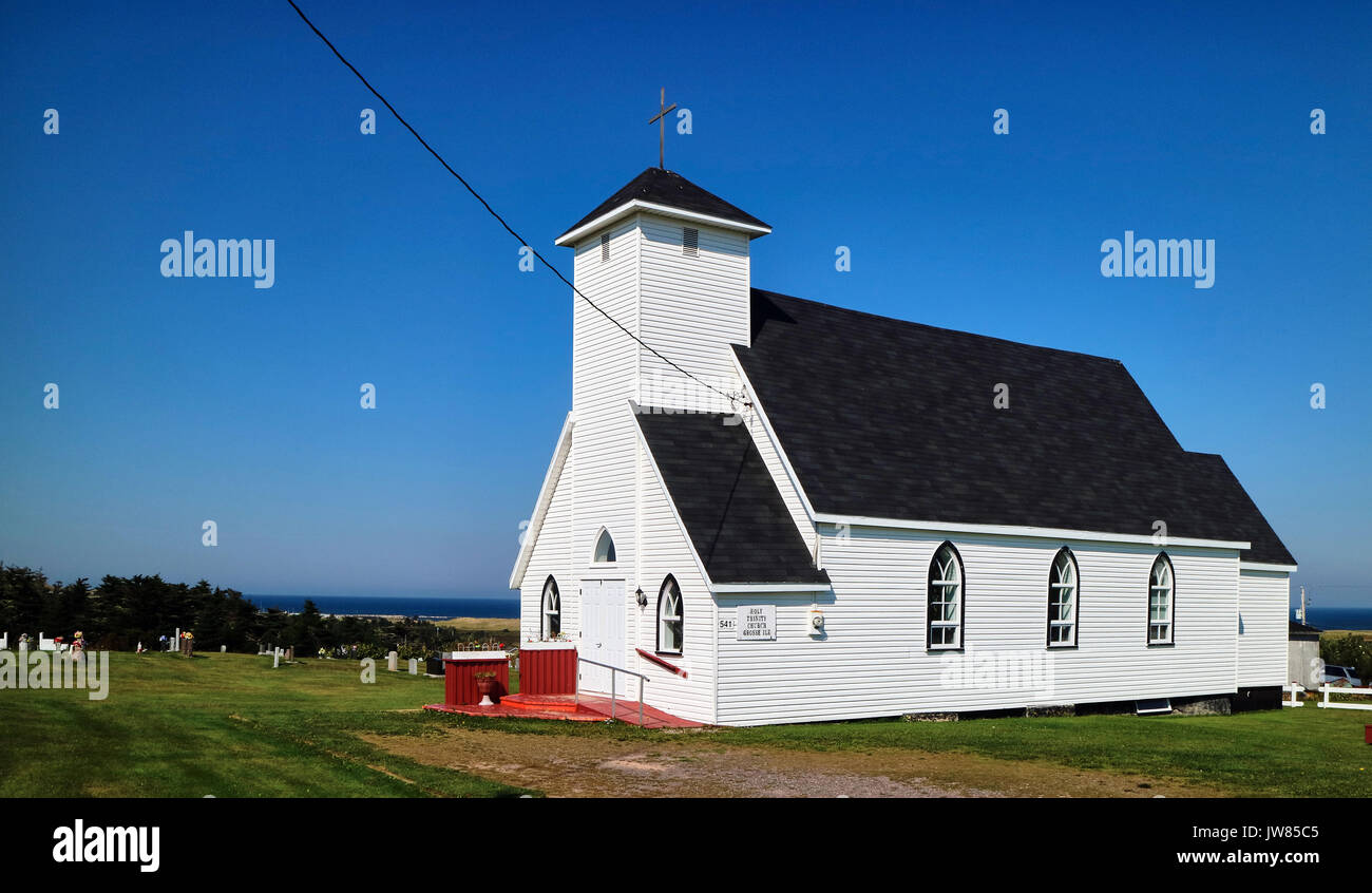 America, Canada, Québec, Québec Maritime, Madeleine Islands, Grosse Ile Island, Holy Trinity anglican church Stock Photo