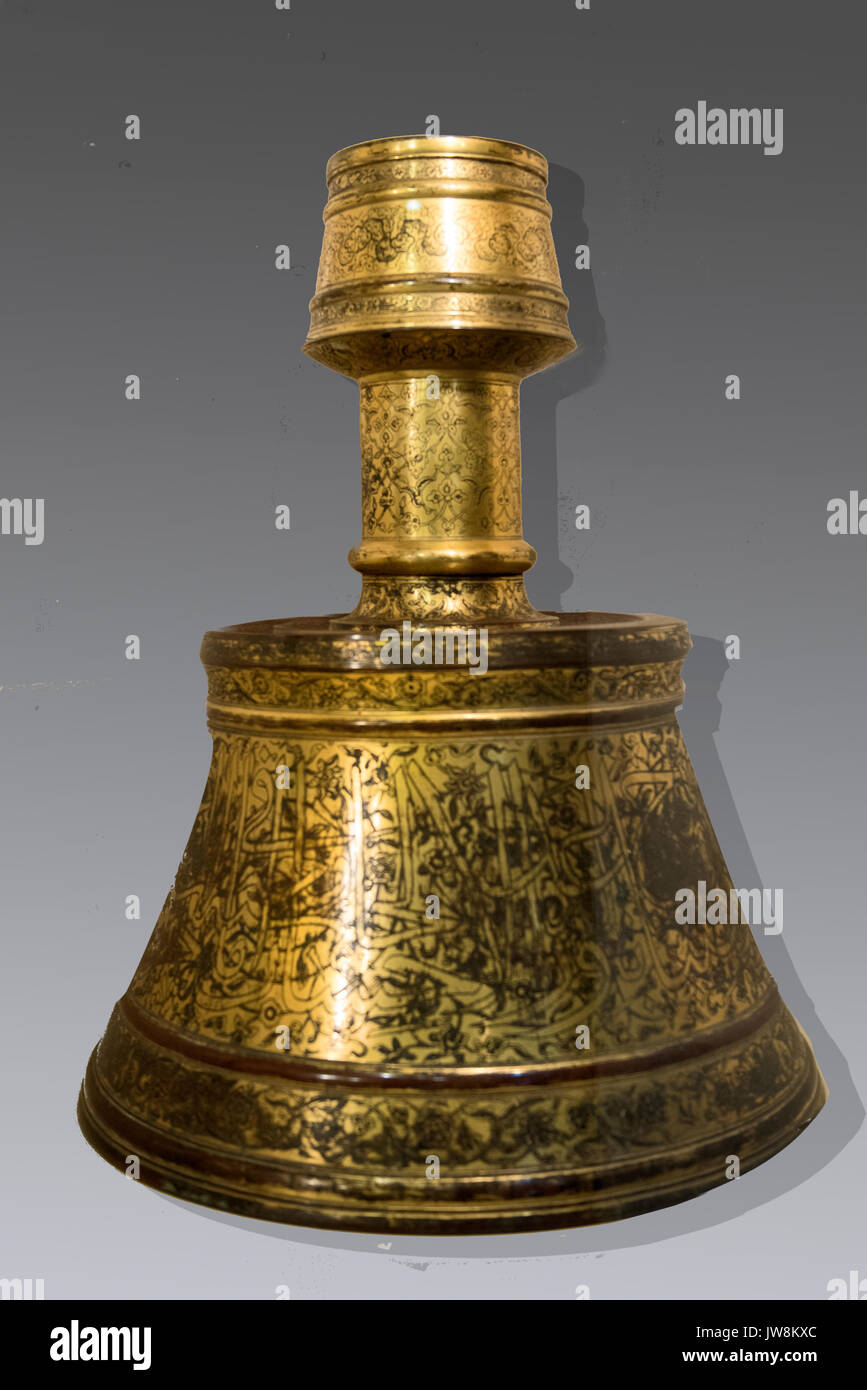Brass chandelier ottoman period from an old mosqe, Amasya Museum of Archeology, Turkey Stock Photo